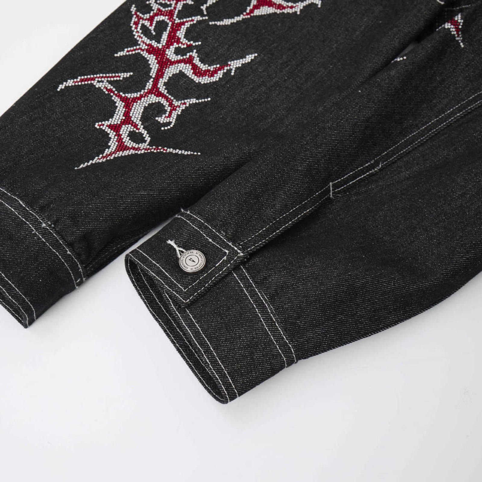 Vintage y2k Tribal Graphic-Pattern Denim Jacket Size US M / EU 48-50 / 2 - 3 Thumbnail
