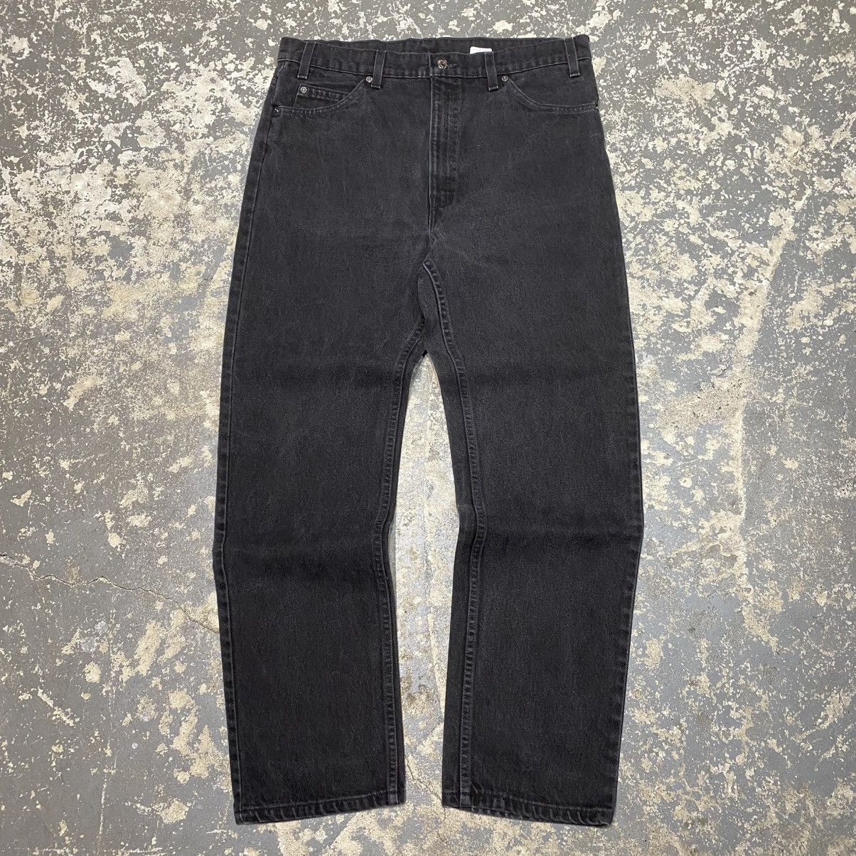 Levi's × Vintage Vintage Levi’s 505 Orange Tab Black Denim Jeans 90s Size US 35 - 3 Thumbnail