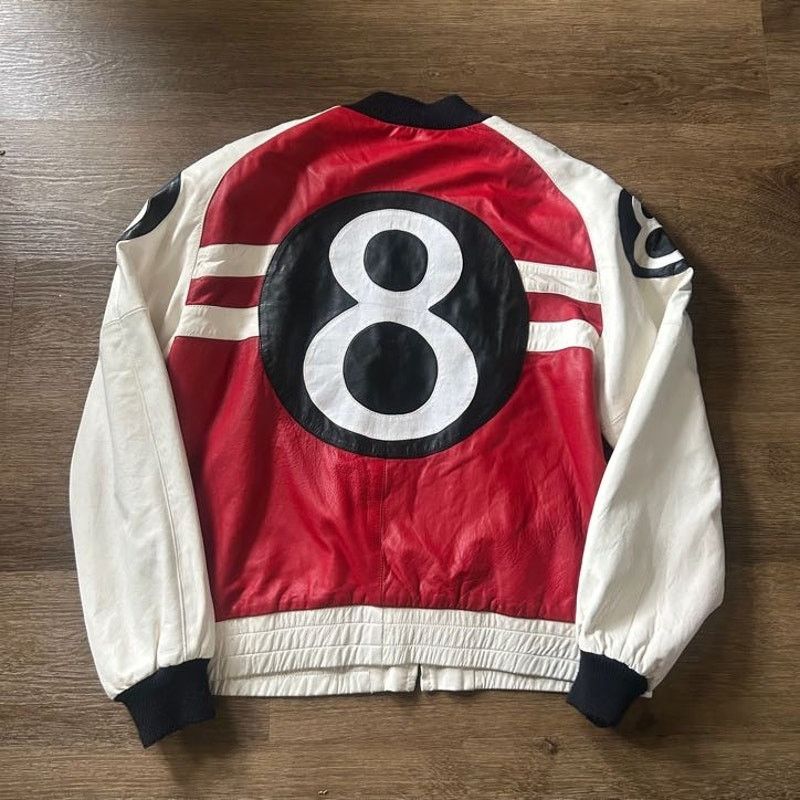 Vintage 1960s Philippe Monet 8 Ball Leather Bomber Jacket Size US XL / EU 56 / 4 - 3 Thumbnail