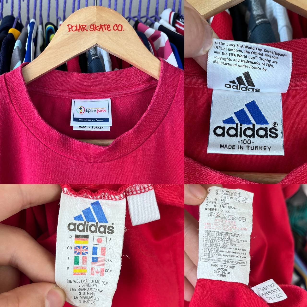 Adidas South Korea 2002 World Cup Soccer Jersey #9 Ki-Hyeon Seol Size US L / EU 52-54 / 3 - 9 Thumbnail