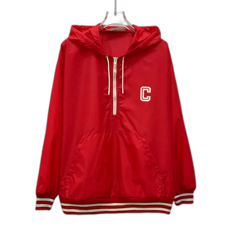 Celine Celine Red Striped Logo Hoodie Jacket Size S / US 4 / IT 40 - 1 Thumbnail