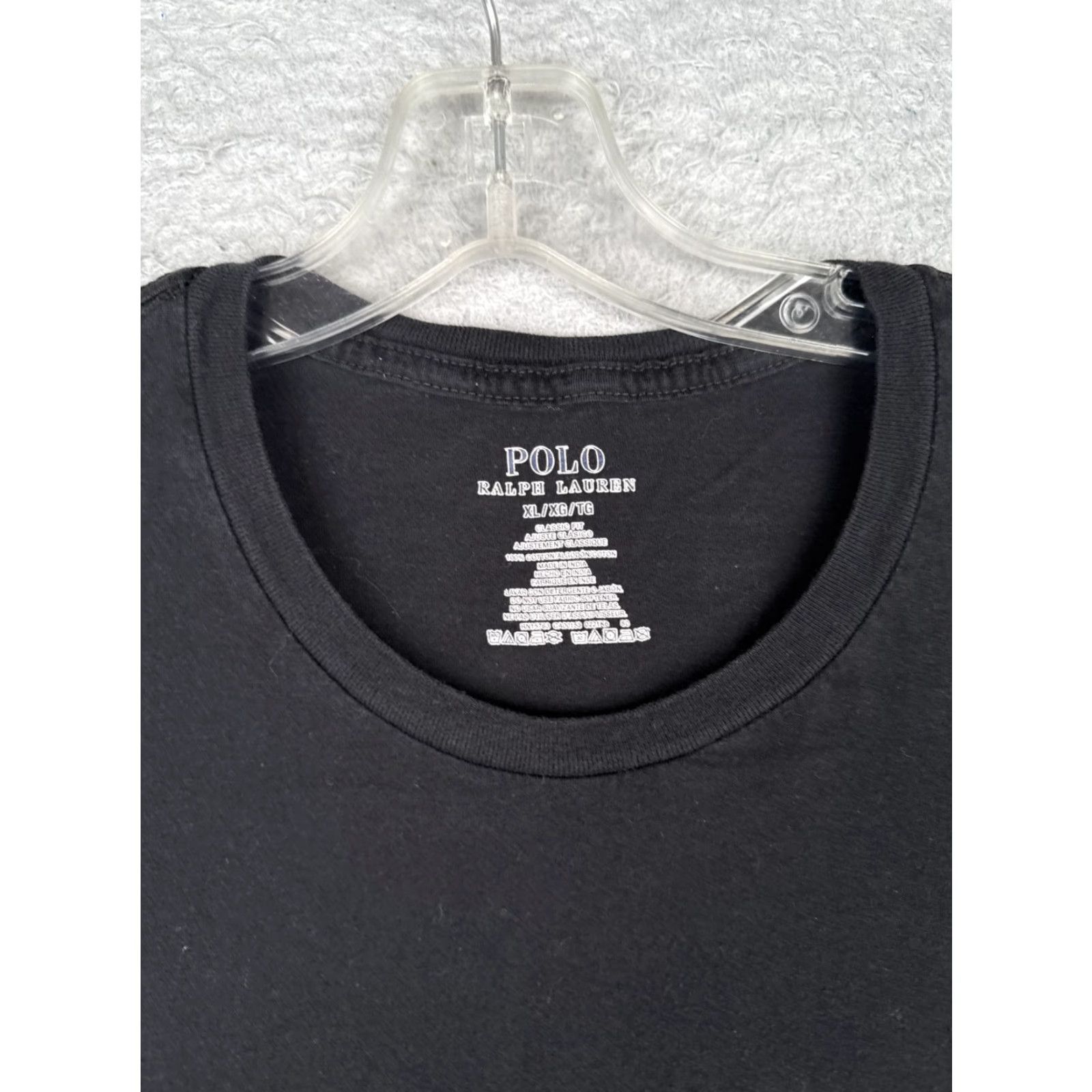 Ralph Lauren VINTAGE Polo Ralph Lauren Shirt Adult XL Black 100% Cotton Crew Neck Pony Logo Embroidered Men T-Shirt American Classic Designer Sports 90s? Size US XL / EU 56 / 4 - 6 Thumbnail
