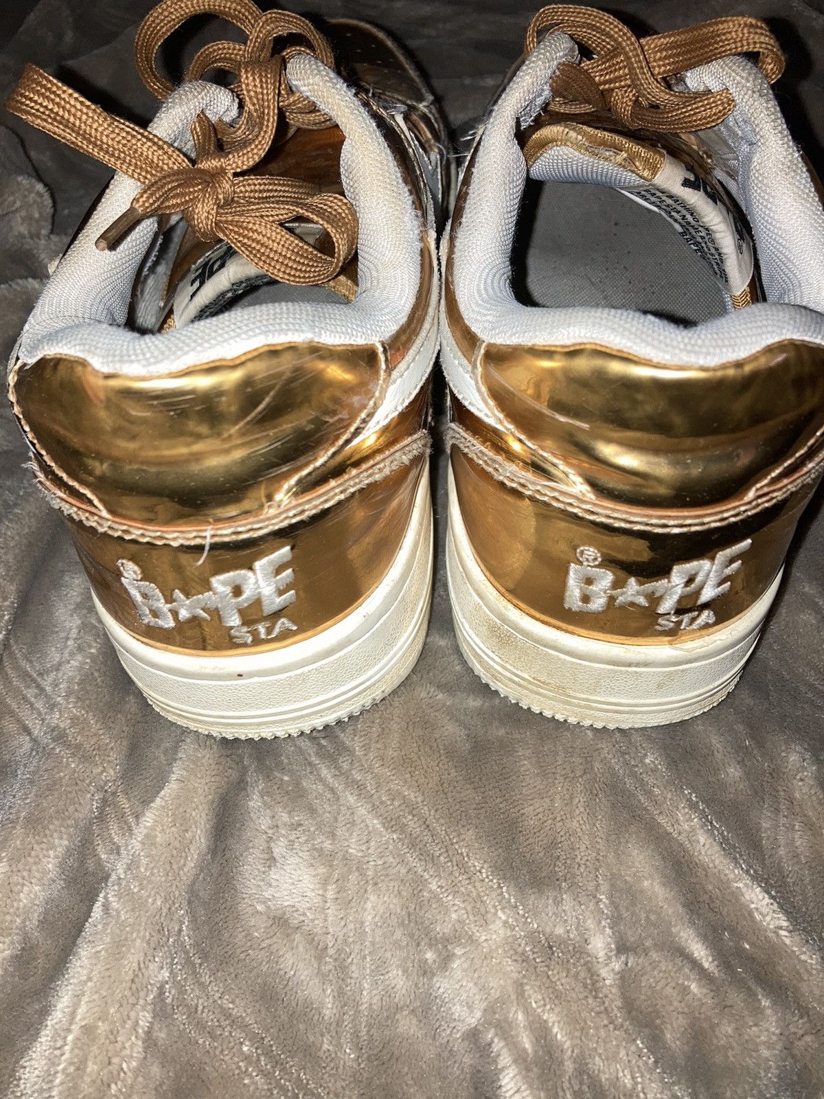 Bape Gold Foil Bapesta Size US 9 / EU 42 - 4 Thumbnail