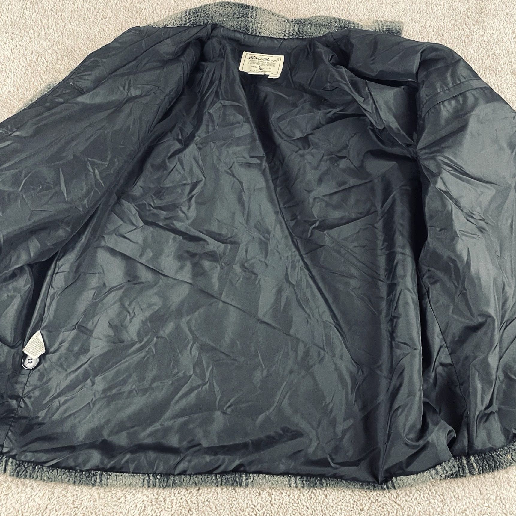 Eddie Bauer VINTAGE Eddie Bauer Jacket Women’s XL Plaid Sherpa Barn Chore Black/Gray R1 Size XL / US 12-14 / IT 48-50 - 8 Thumbnail