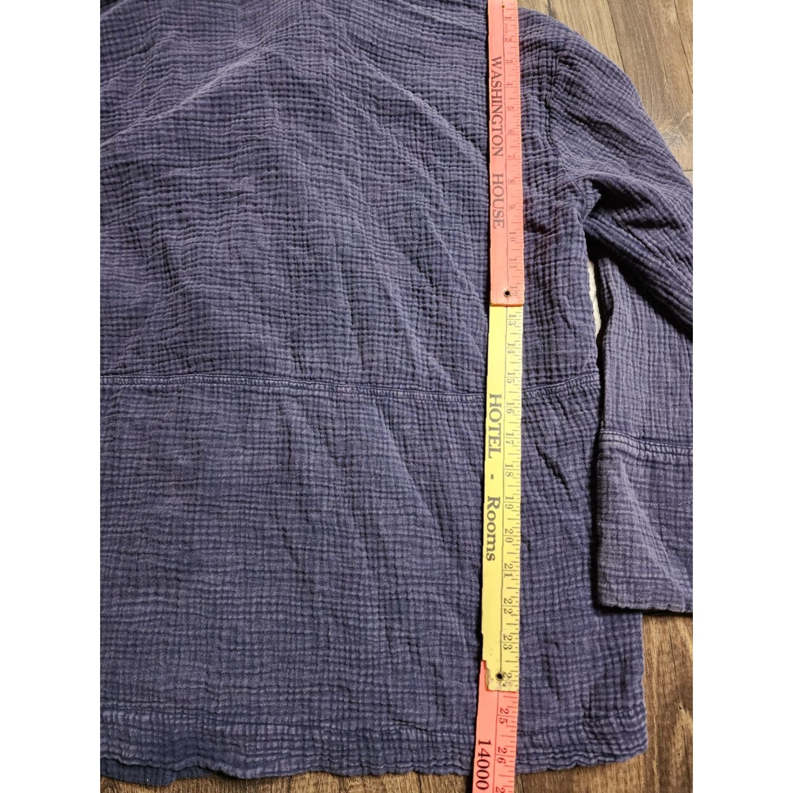 Vintage Peace Love World Womens XL Oversized Lightweight Jacket Blue Bohemian Waffle Cotton Size XL / US 12-14 / IT 48-50 - 2 Thumbnail