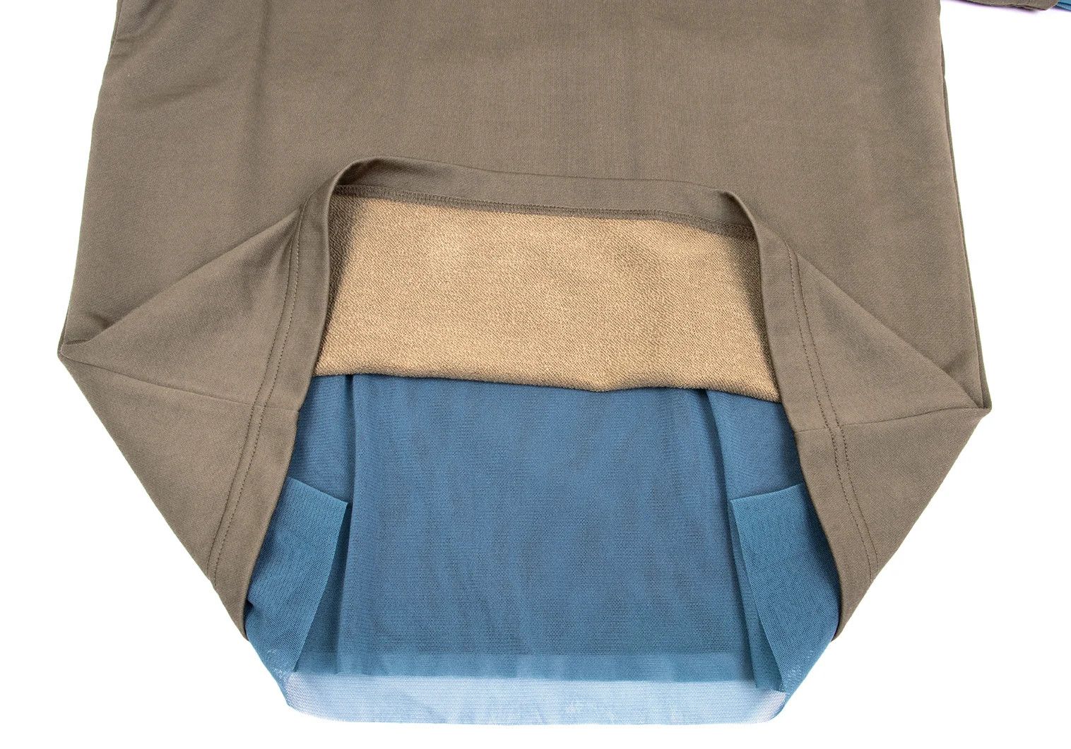 Kolor Mesh Layered Mock Neck T-Shirt in Khaki Blue Grey Size US M / EU 48-50 / 2 - 7 Thumbnail
