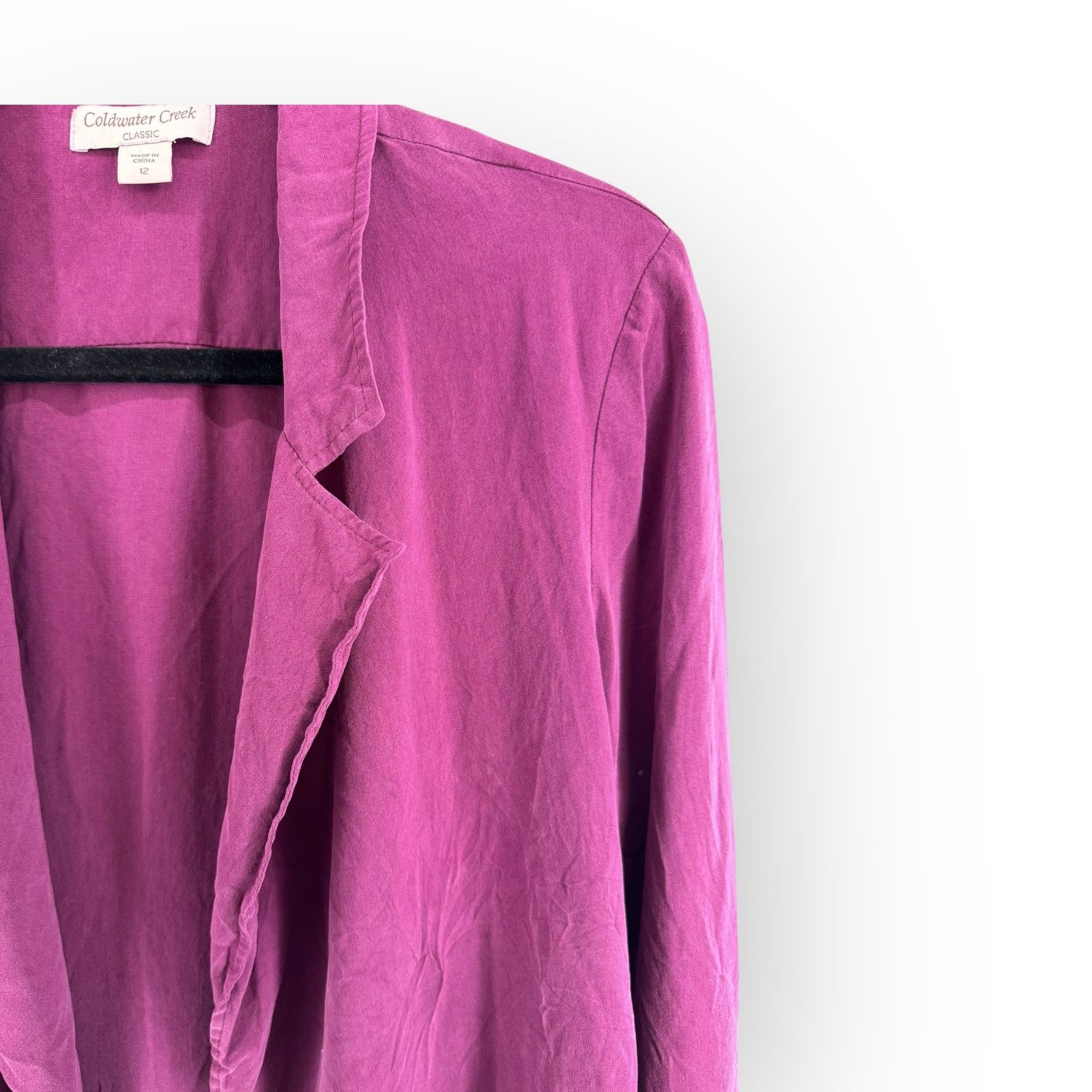 Coldwater Creek Coldwater Creek 100% Silk Open Front Cardigan Purple 12 Size XL / US 12-14 / IT 48-50 - 4 Thumbnail