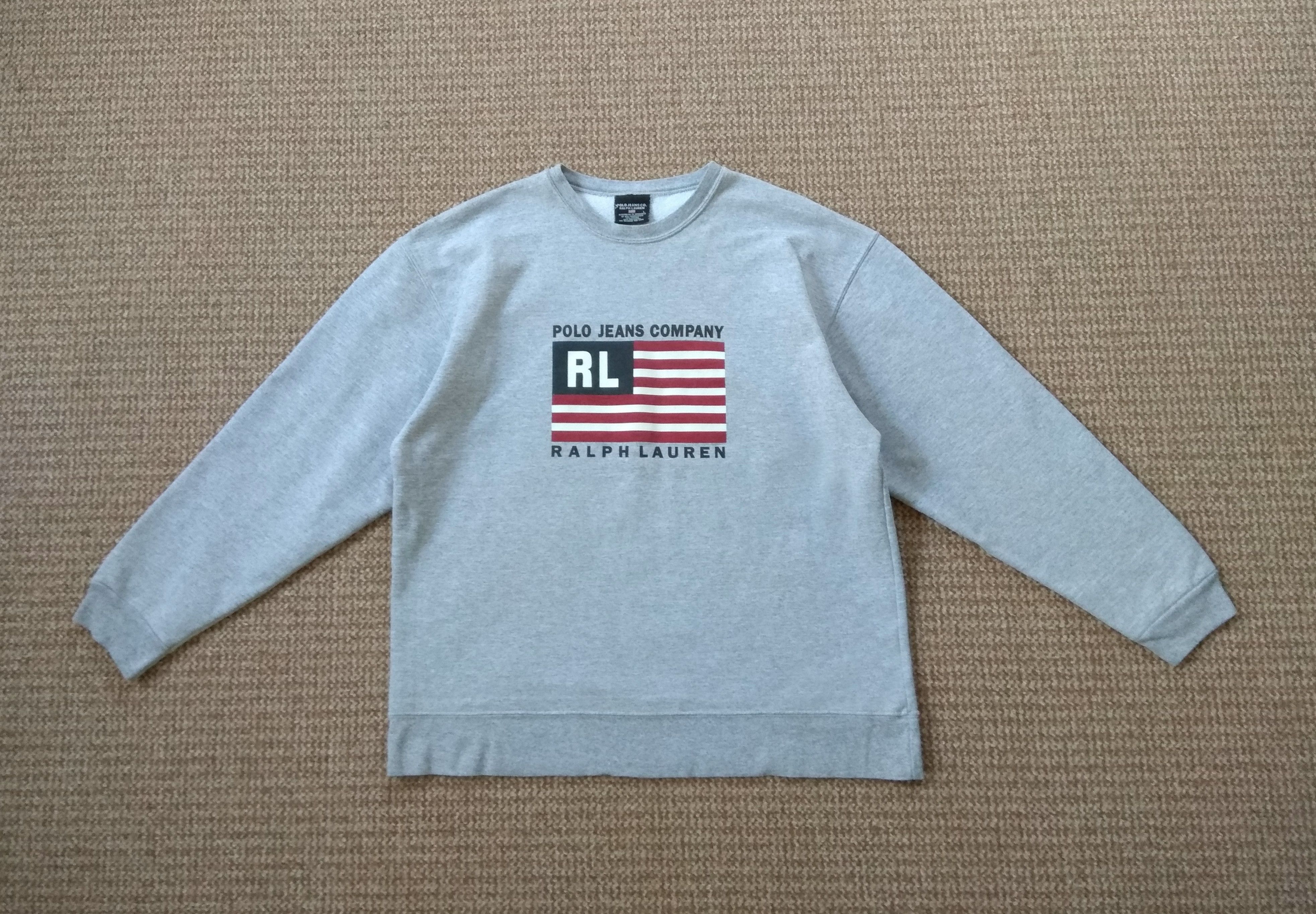 Polo Ralph Lauren y2k Vintage Ralph Lauren Polo Jeans USA flag Sweatshirt Size US L / EU 52-54 / 3 - 3 Thumbnail