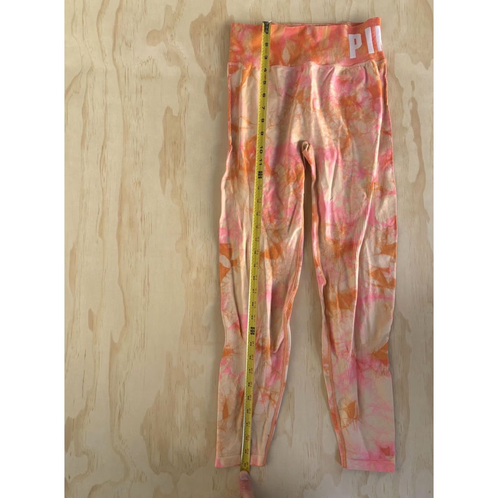 Pinko PINK Victoria's Secret Leggings Womens Medium Pink Tie Dye Ankle Yoga Gym Active Size 32" / US 10 / IT 46 - 4 Thumbnail