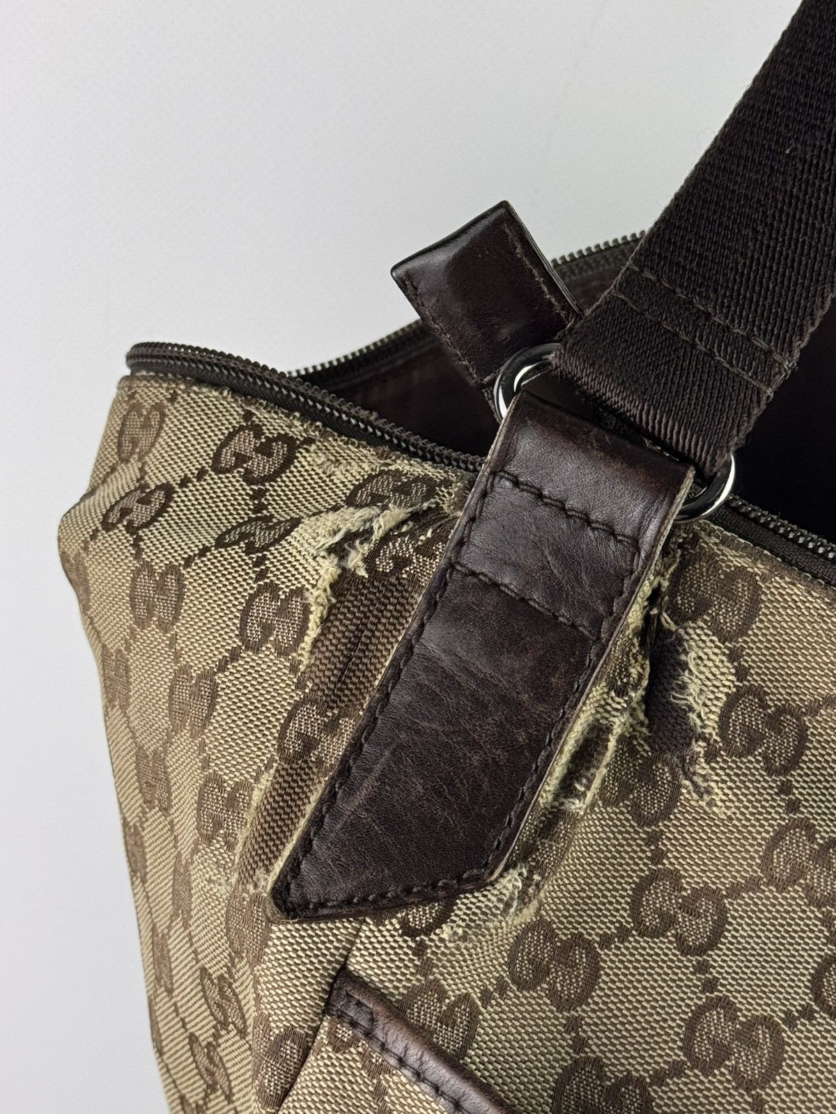Gucci Vintage Gucci GG Canvas Monogram Shoulder Bag Beige 145857 Size ONE SIZE - 17 Thumbnail