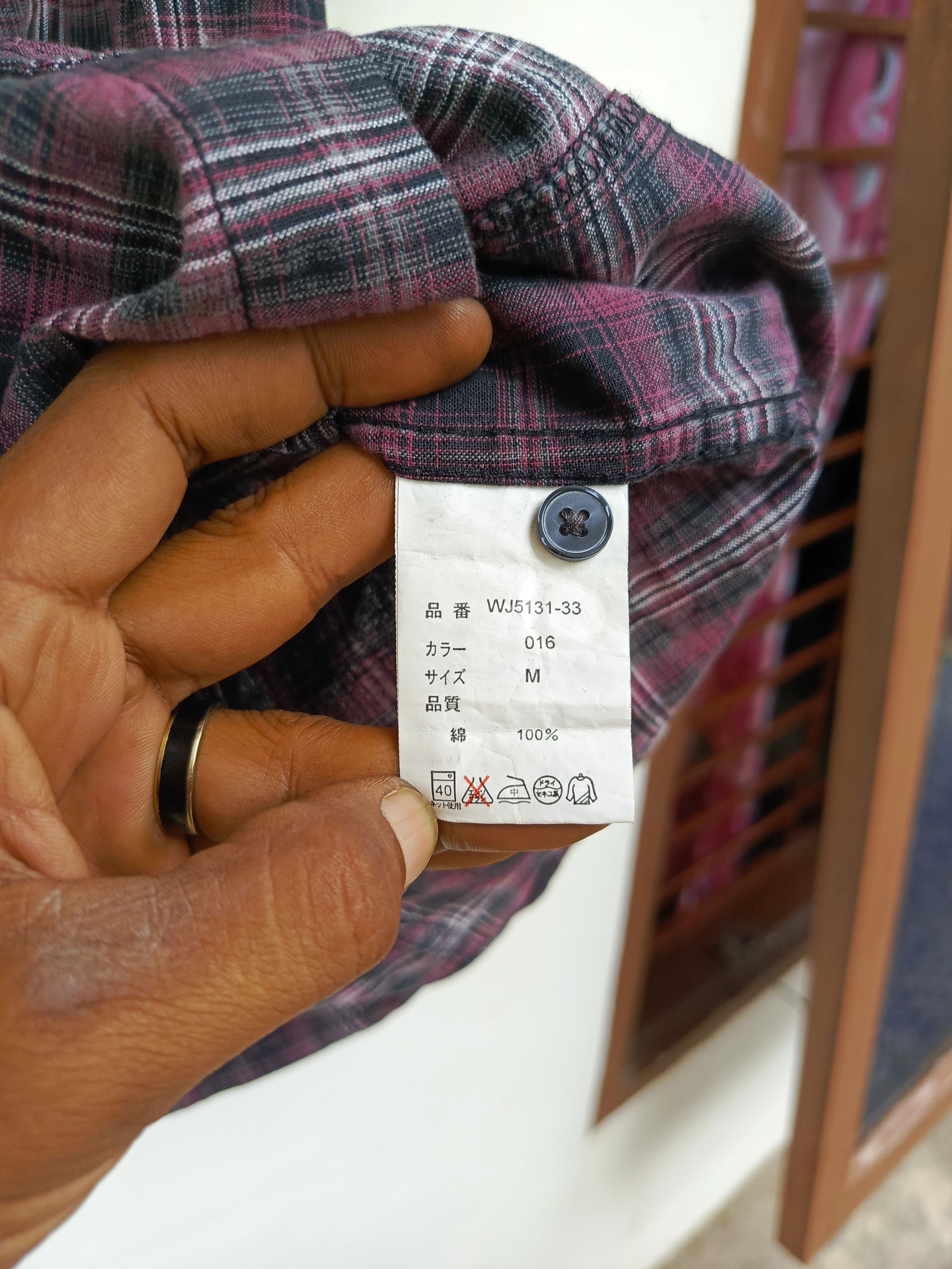 Japanese Brand Omkoe plaid shirt Size US M / EU 48-50 / 2 - 5 Thumbnail
