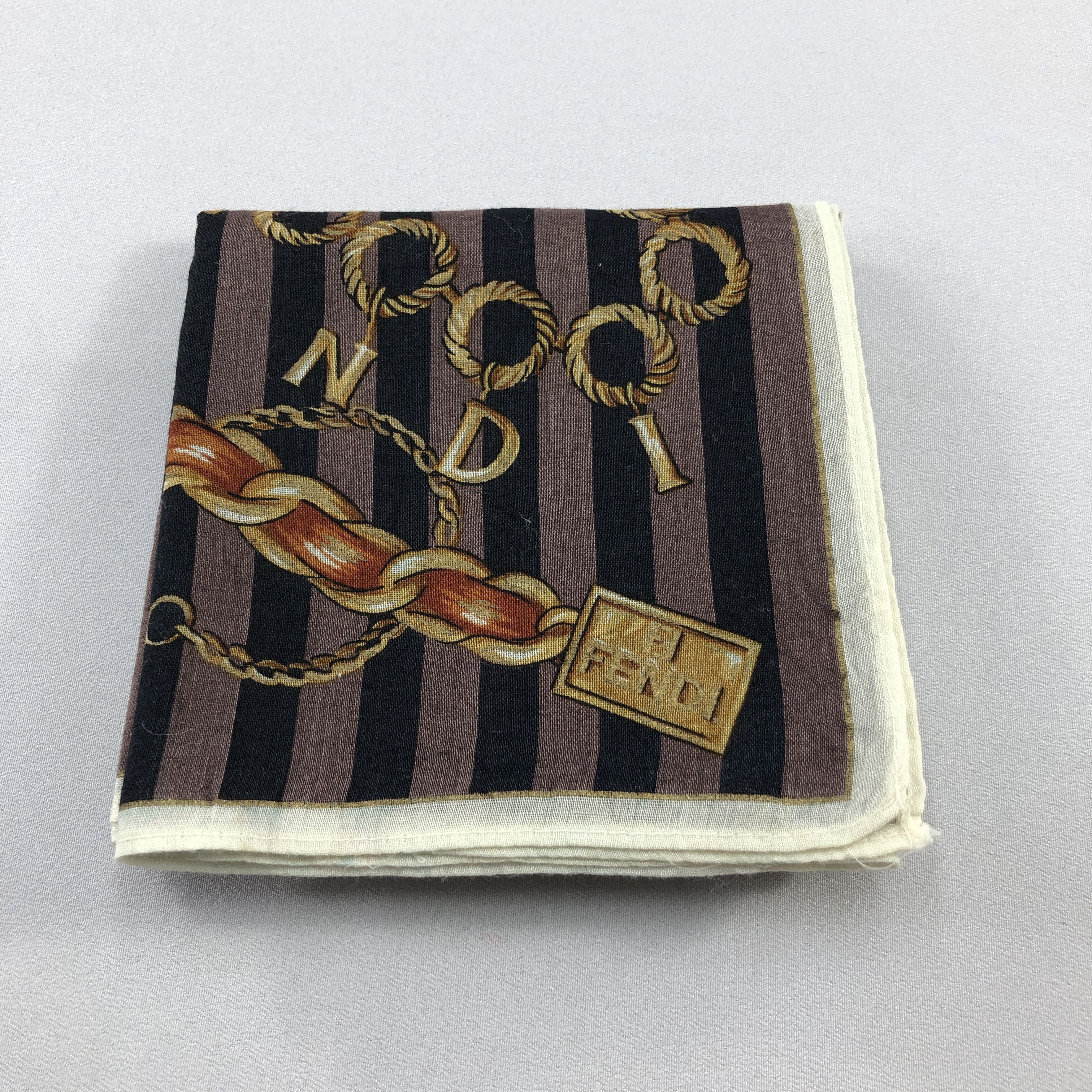 Japanese Brand Fendi Monogram FF Handkerchief Neckerchief Bandana H2989 Size ONE SIZE - 9 Thumbnail