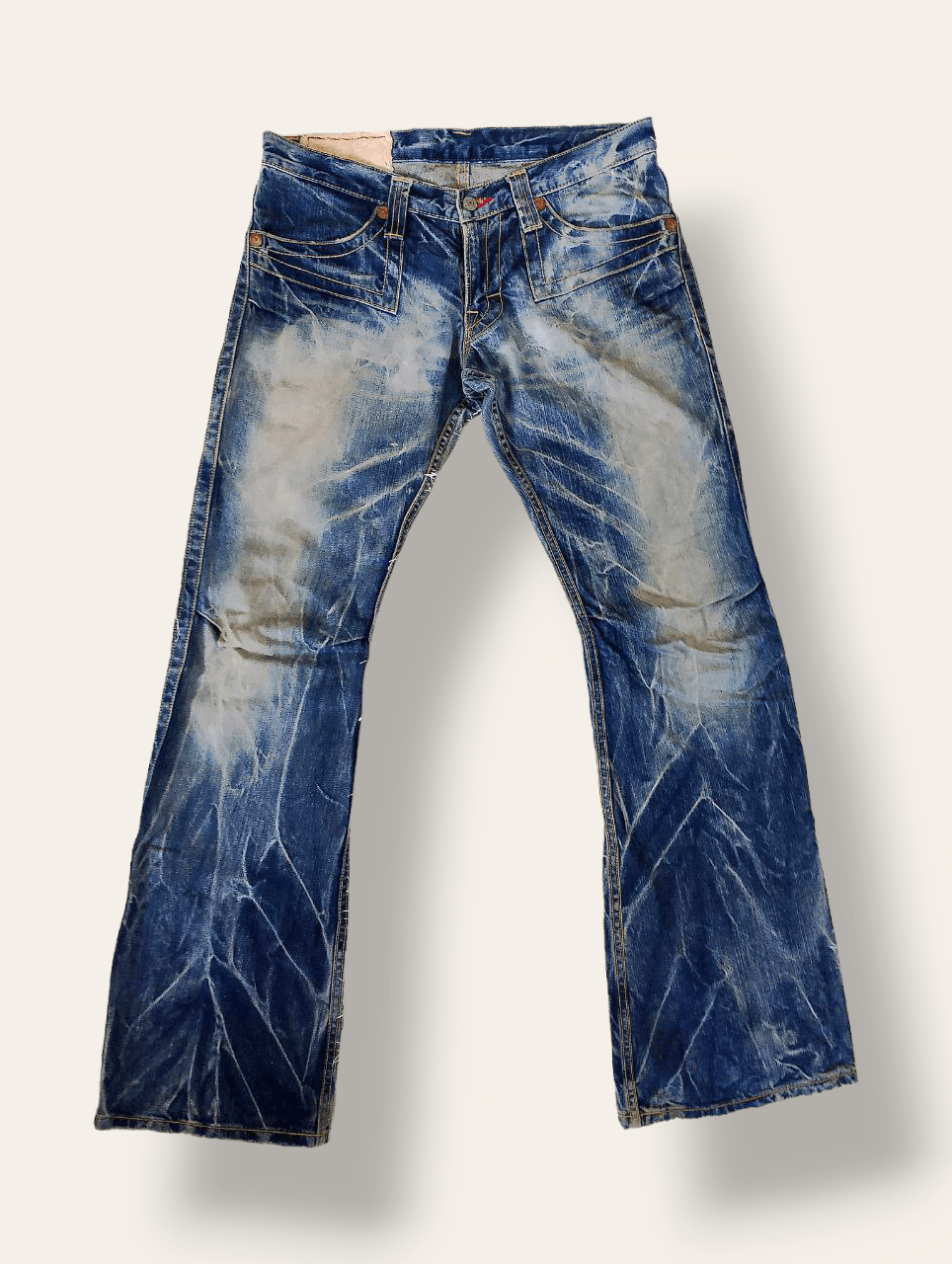 image of If Six Was Nine x Le Grande Bleu L G B Vintage Blue Way Japan Flare Distressed Style Denim Jeans in