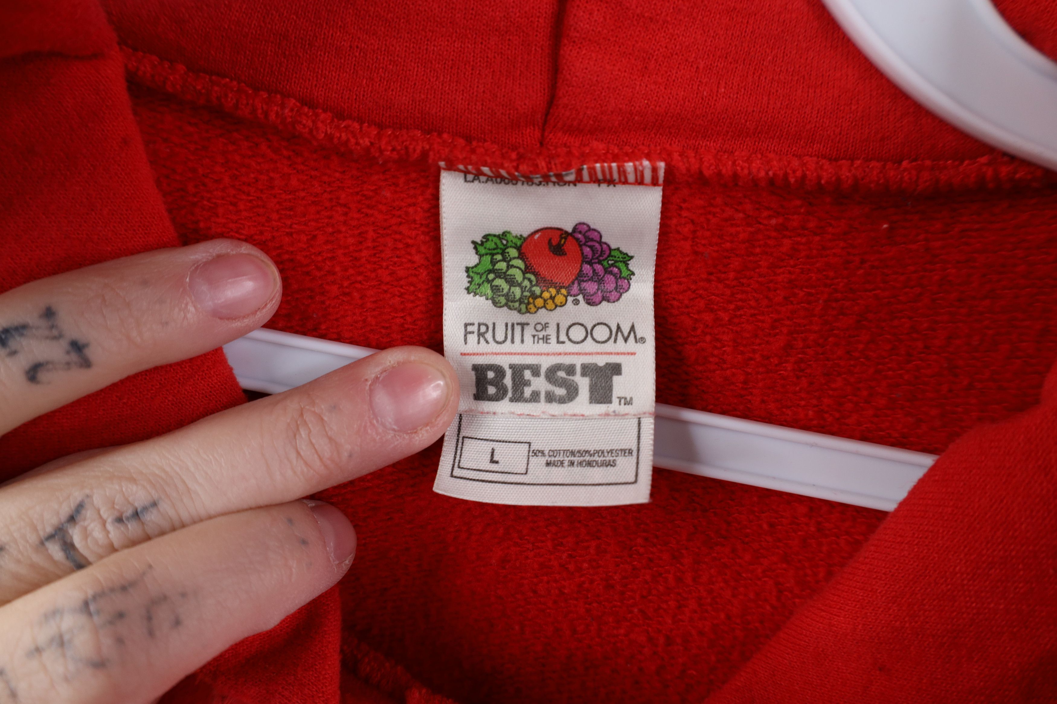 Vintage Vintage 90s Y2K Streetwear Blank Hoodie Sweatshirt Red Size US L / EU 52-54 / 3 - 11 Thumbnail