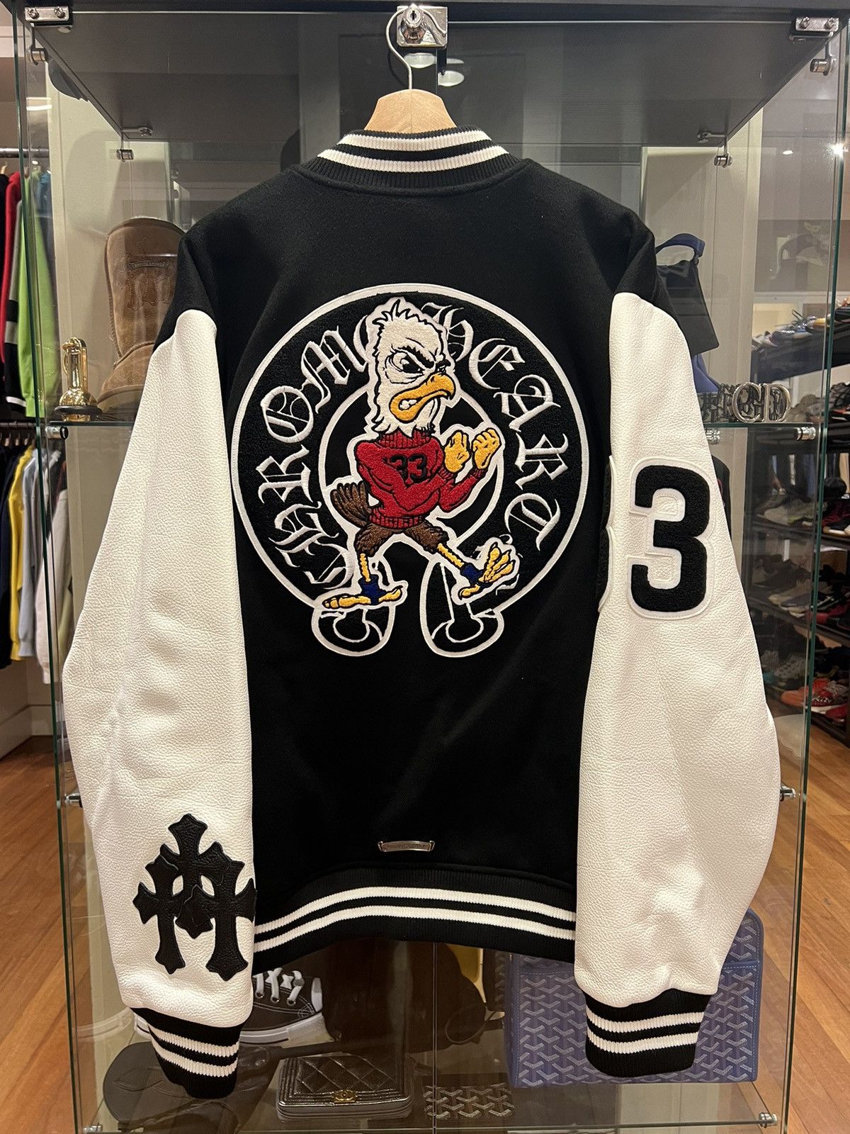 Chrome Hearts Chrome Hearts VIC Eagle Varsity Jacket Leather Cross