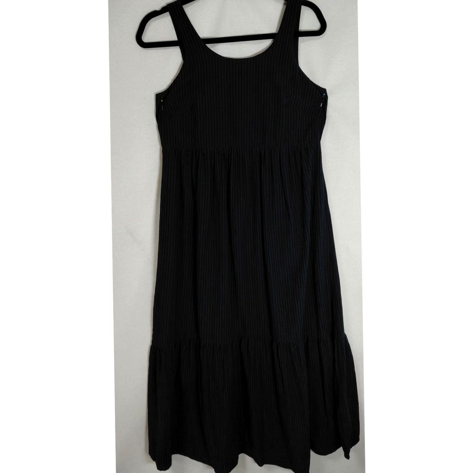 J. Jill J.Jill Black Sleeveless Striped Scoop Neck Dress Size XS Petite Rayon Cotton Casual Travel Size XS / US 0-2 / IT 36-38 - 2 Thumbnail