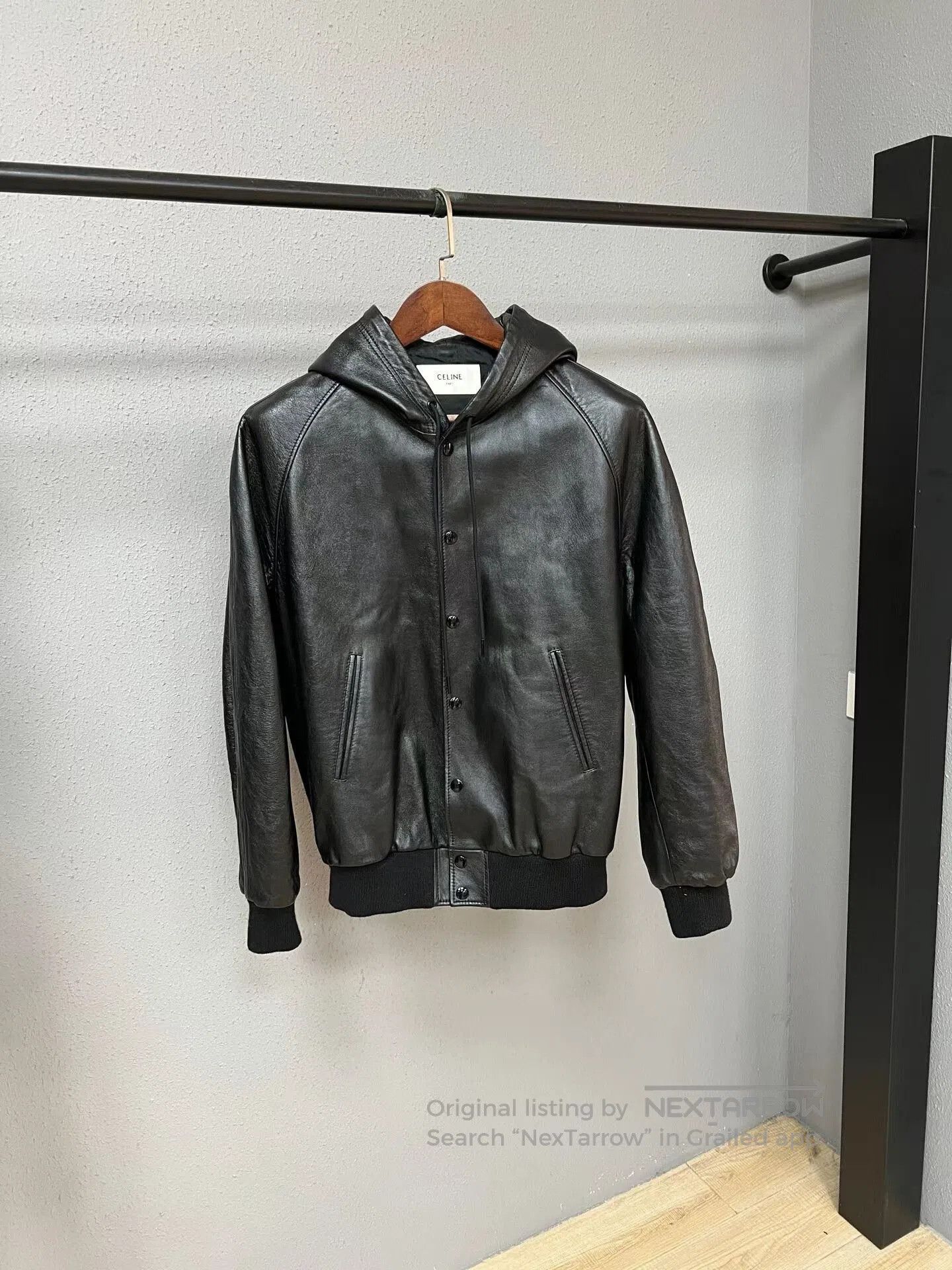Celine celine black lambskin logo hoodie jacket. Size US L / EU 52-54 / 3 - 1 Thumbnail