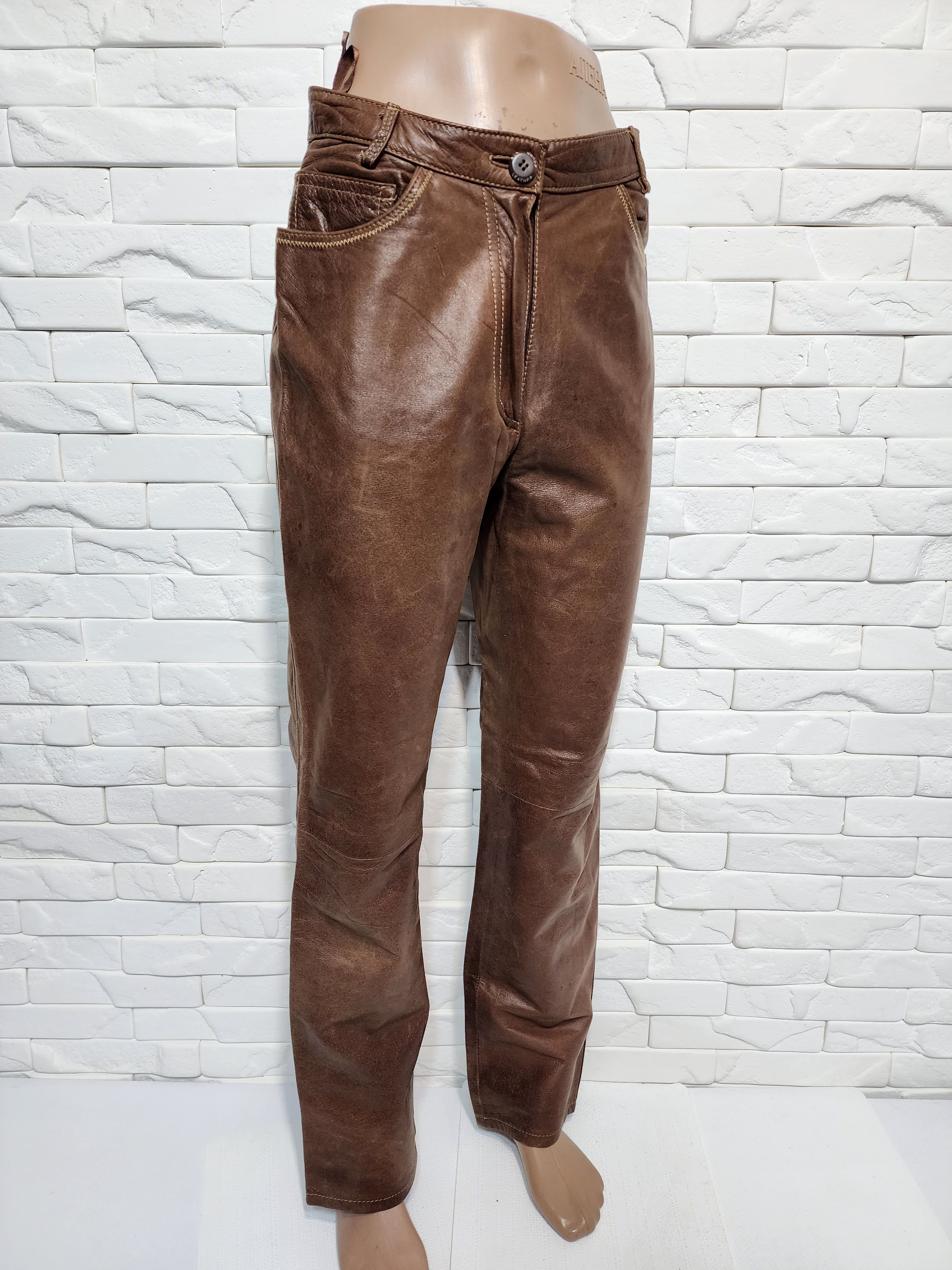 Genuine Leather Women's leather pants. Size 27" / US 4 / IT 40 - 3 Thumbnail
