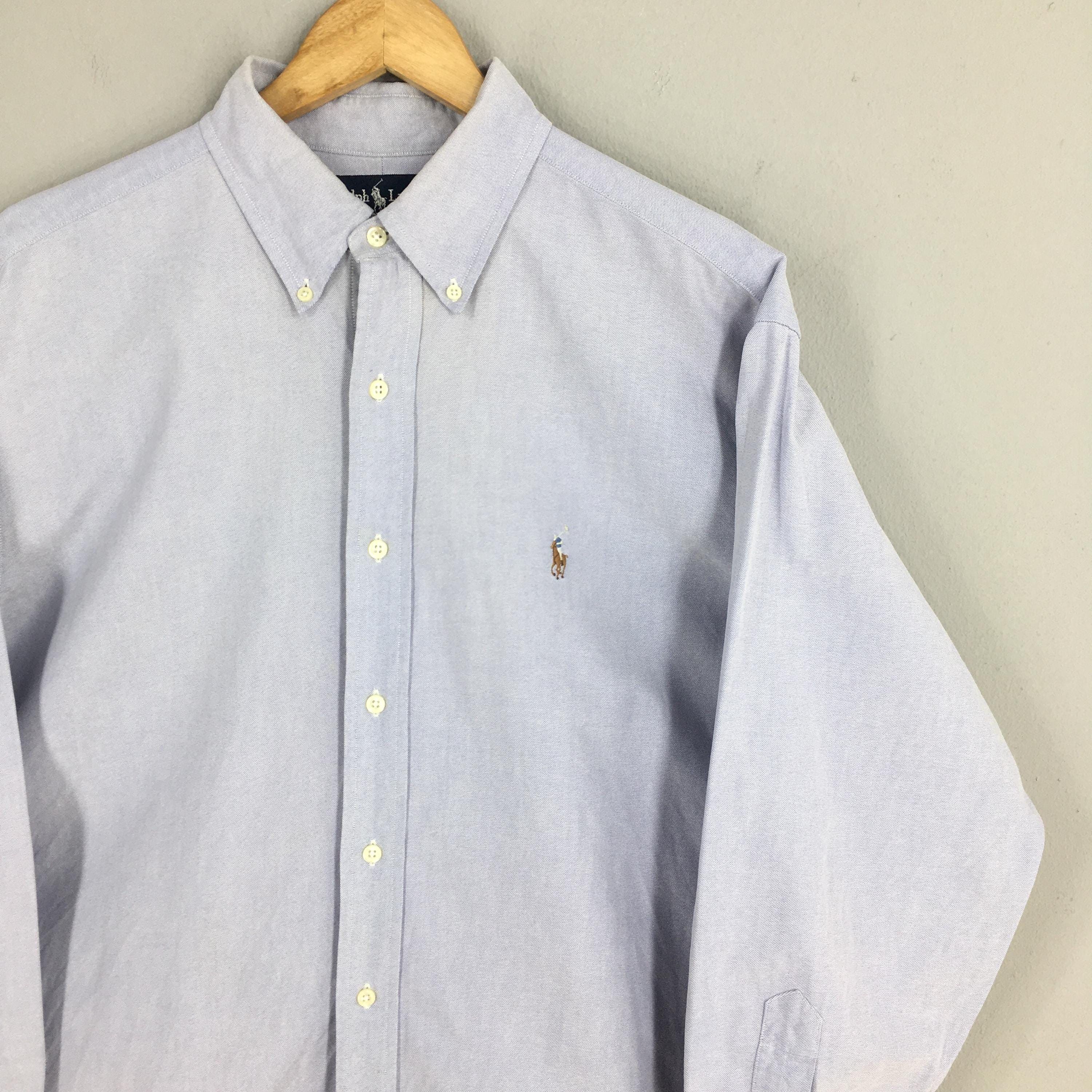 Polo Ralph Lauren × RRL Ralph Lauren × Ralph Lauren Vintage Ralph Lauren Blue Casual Shirt XLarge Size US XL / EU 56 / 4 - 2 Thumbnail