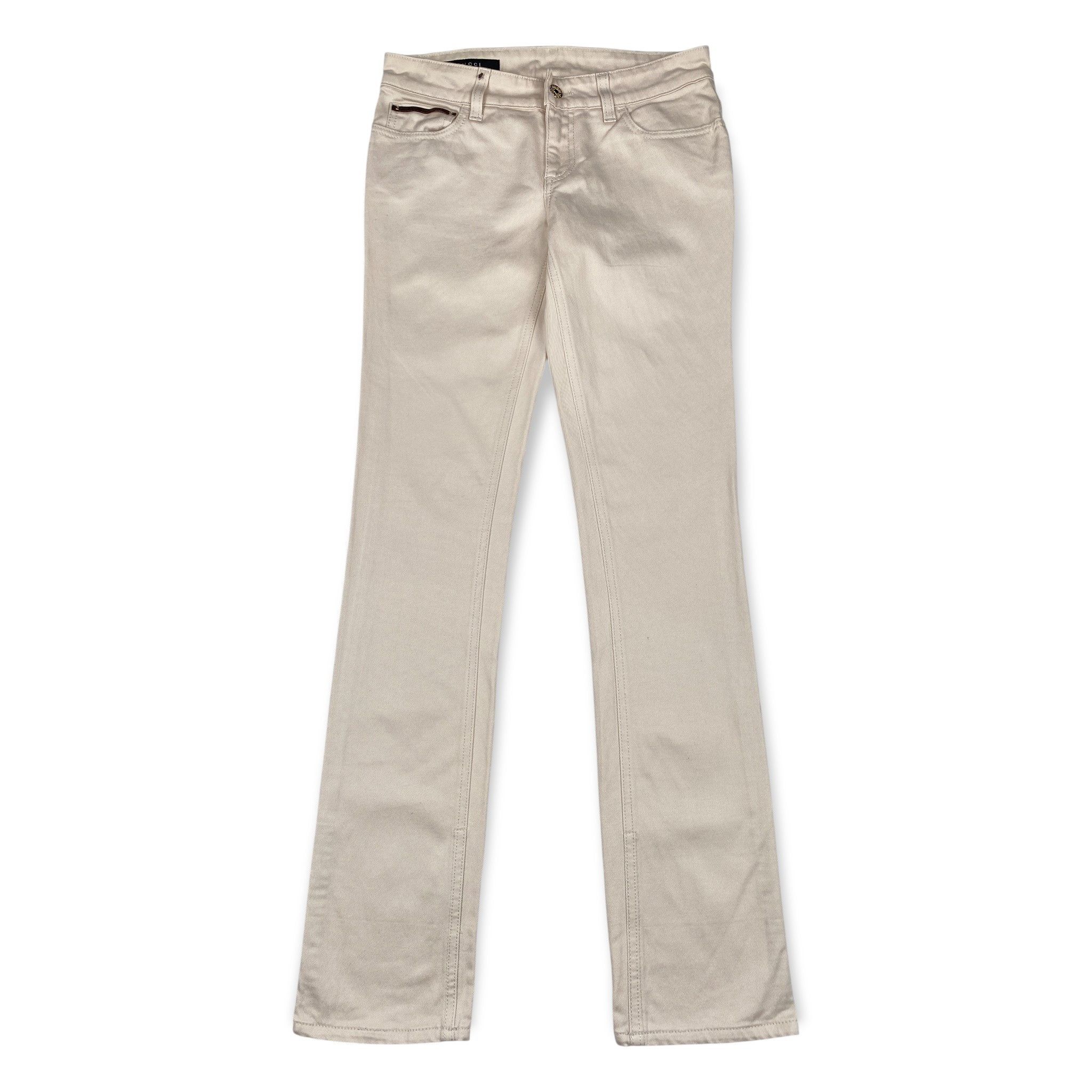 Gucci Embroidered Heart Crest Denim Pants Size 25" / US 0 / IT 36 - 2 Thumbnail
