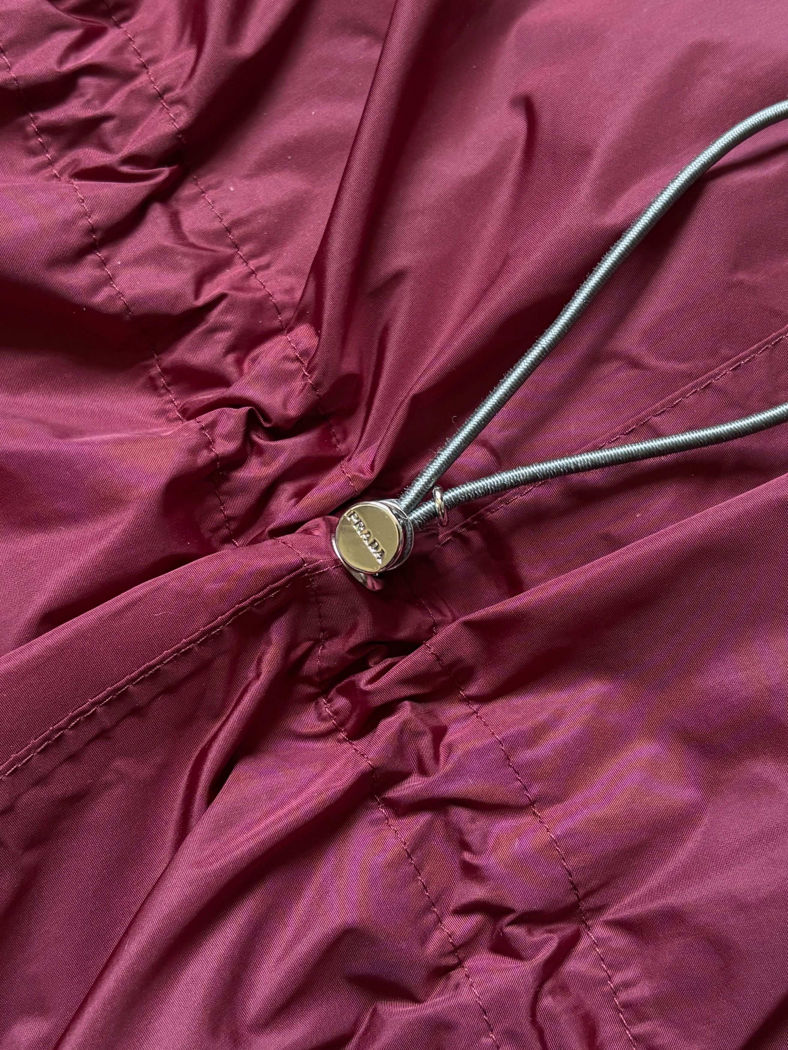 Prada Prada burgundy nylon jacket art. 108186 Size L / US 10 / IT 46 - 3 Thumbnail