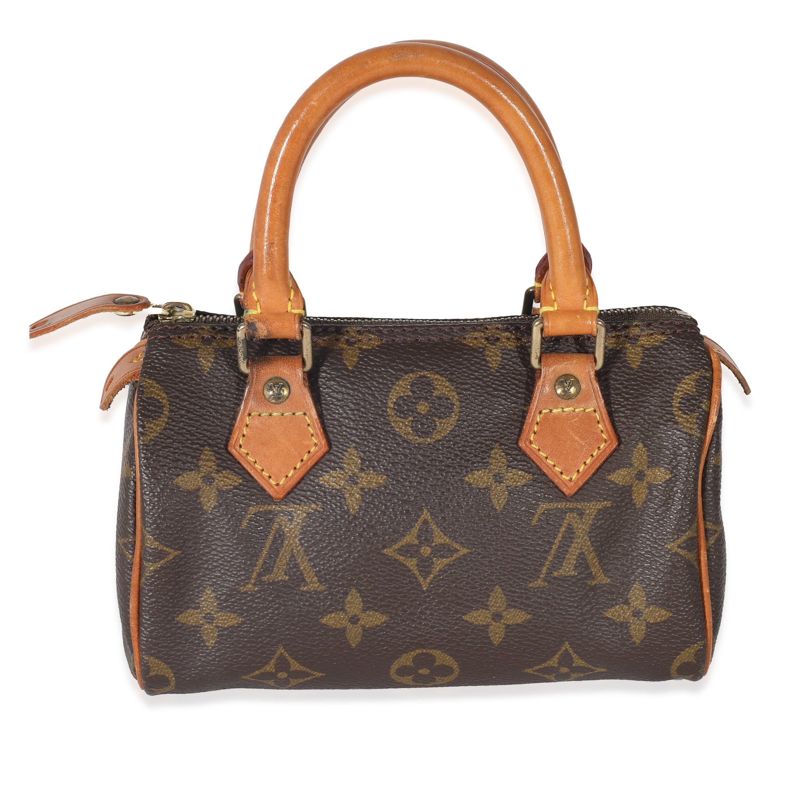 image of Louis Vuitton Monogram Canvas Mini Speedy Hl in Brown, Women's