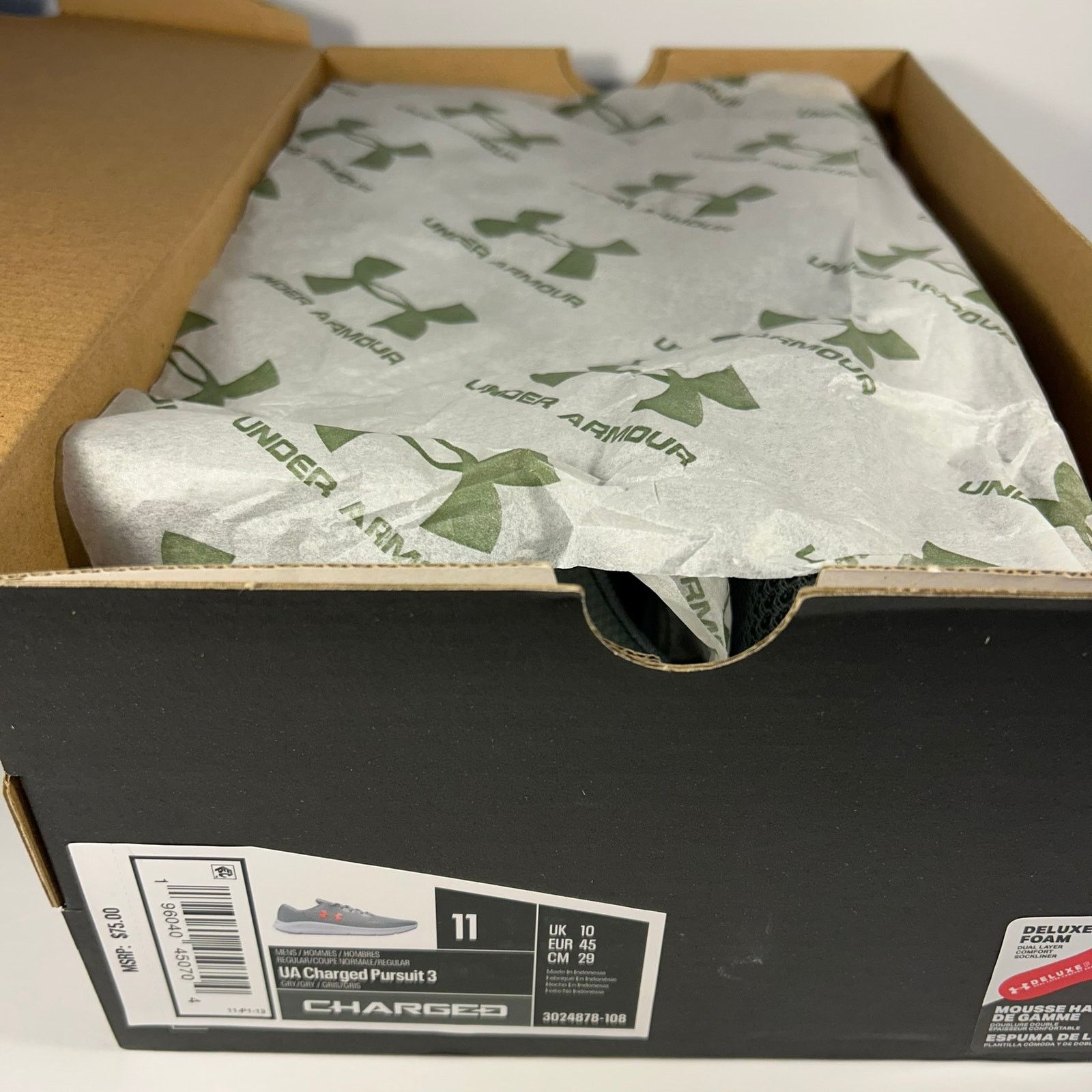 Under Armour Under Armour Charged Pursuit 3 Size 11 Gray/Red 3024878-108 Size US 11 / EU 44 - 8 Thumbnail