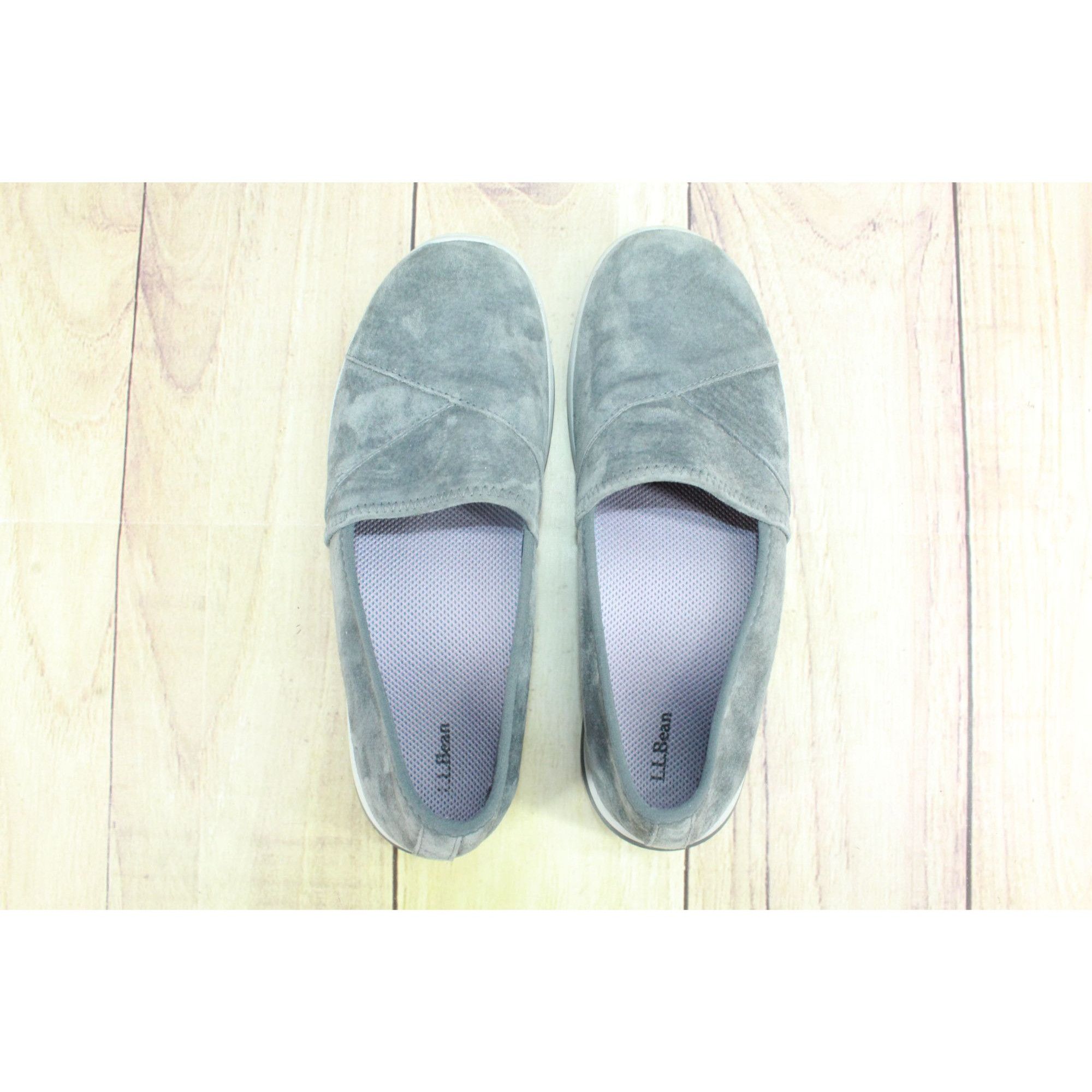 L.L. Bean LL Bean Women’s Gray Stretch Nubuck Back Cove Slip-Ons Size US 8 / IT 38 - 8 Thumbnail