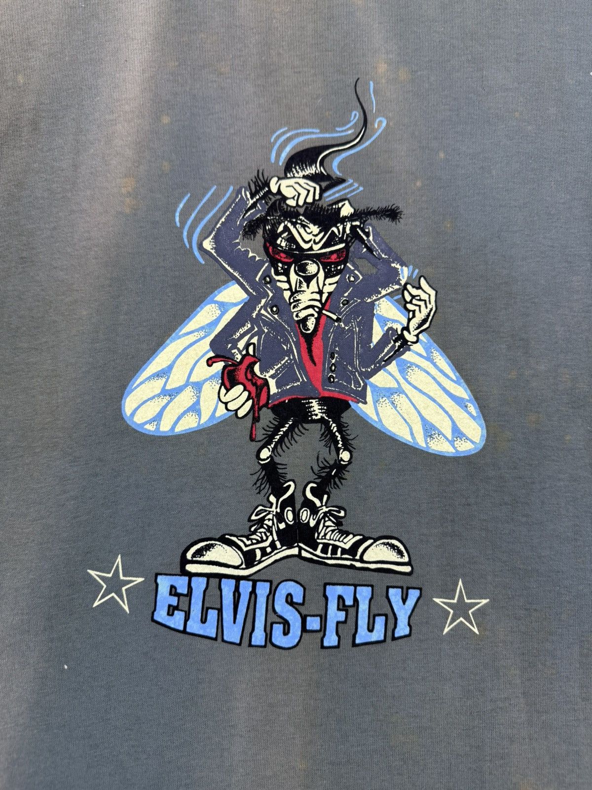 Shorty's Skateboards Vintage RARE 90s BLACK FLYS "Elvis Fly" Elvis Presley Tee Size US L / EU 52-54 / 3 - 3 Thumbnail