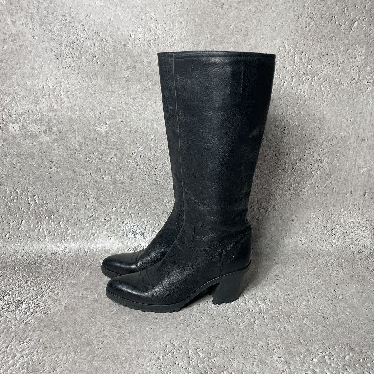 Prada × Vintage Prada Leather Black High Knee Boots Size US 8 / IT 38 - 2 Thumbnail