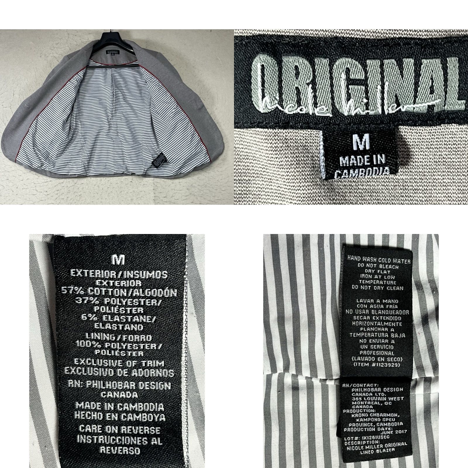 Nicole Miller Nicole Miller Grey Blazer M Women’s Cotton Blend Basic Jacket Size M Ladies Regular Gray Size M / US 6-8 / IT 42-44 - 8 Thumbnail