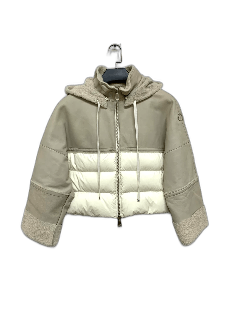 Moncler Moncler Goose Down Leather Jacket with Hood Size US XL / EU 56 / 4 - 1 Thumbnail
