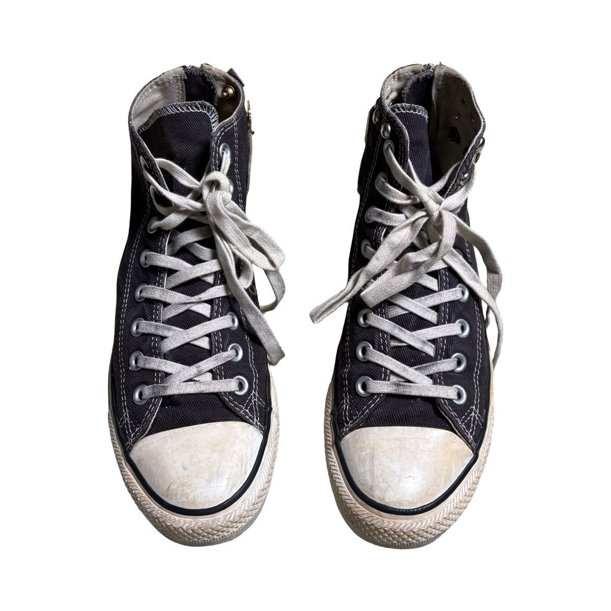 Converse Vintage Y2K Converse High Faded Black Back Zipper Studs Pin Size US 7 / EU 40 - 5 Thumbnail