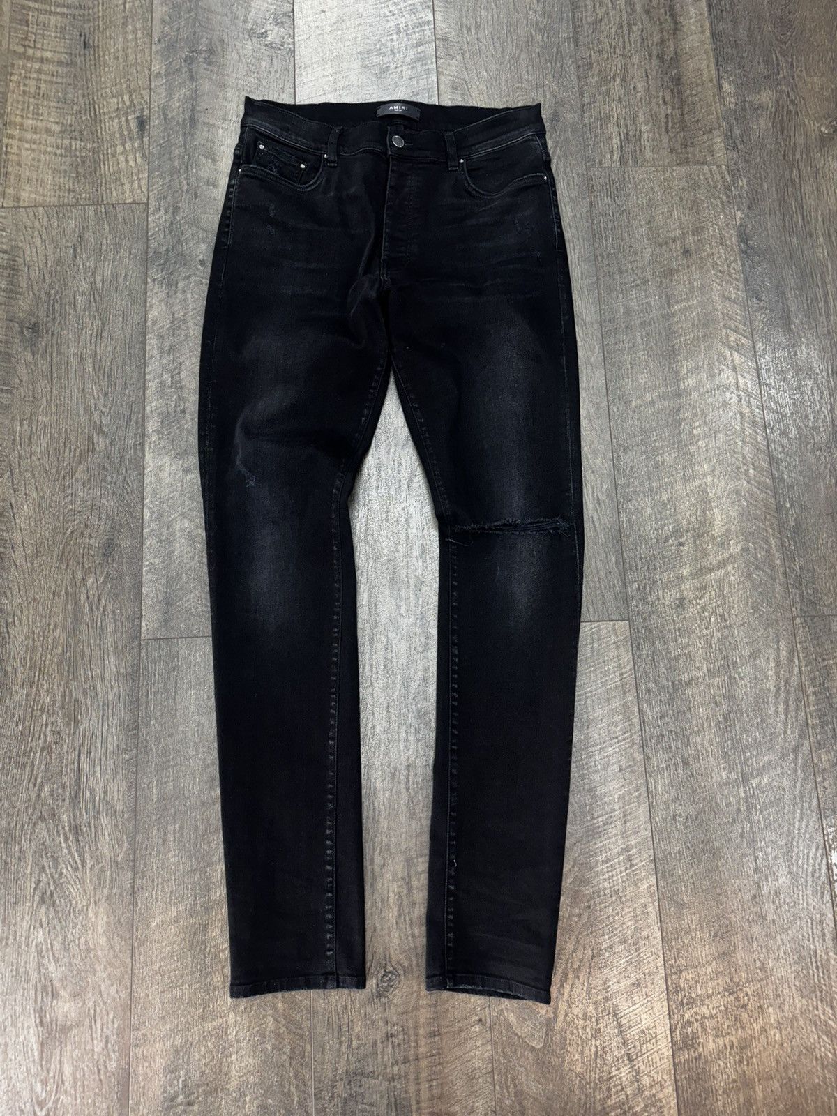 Amiri Black Distressed Jeans Size US 34 / EU 50 - 2 Thumbnail