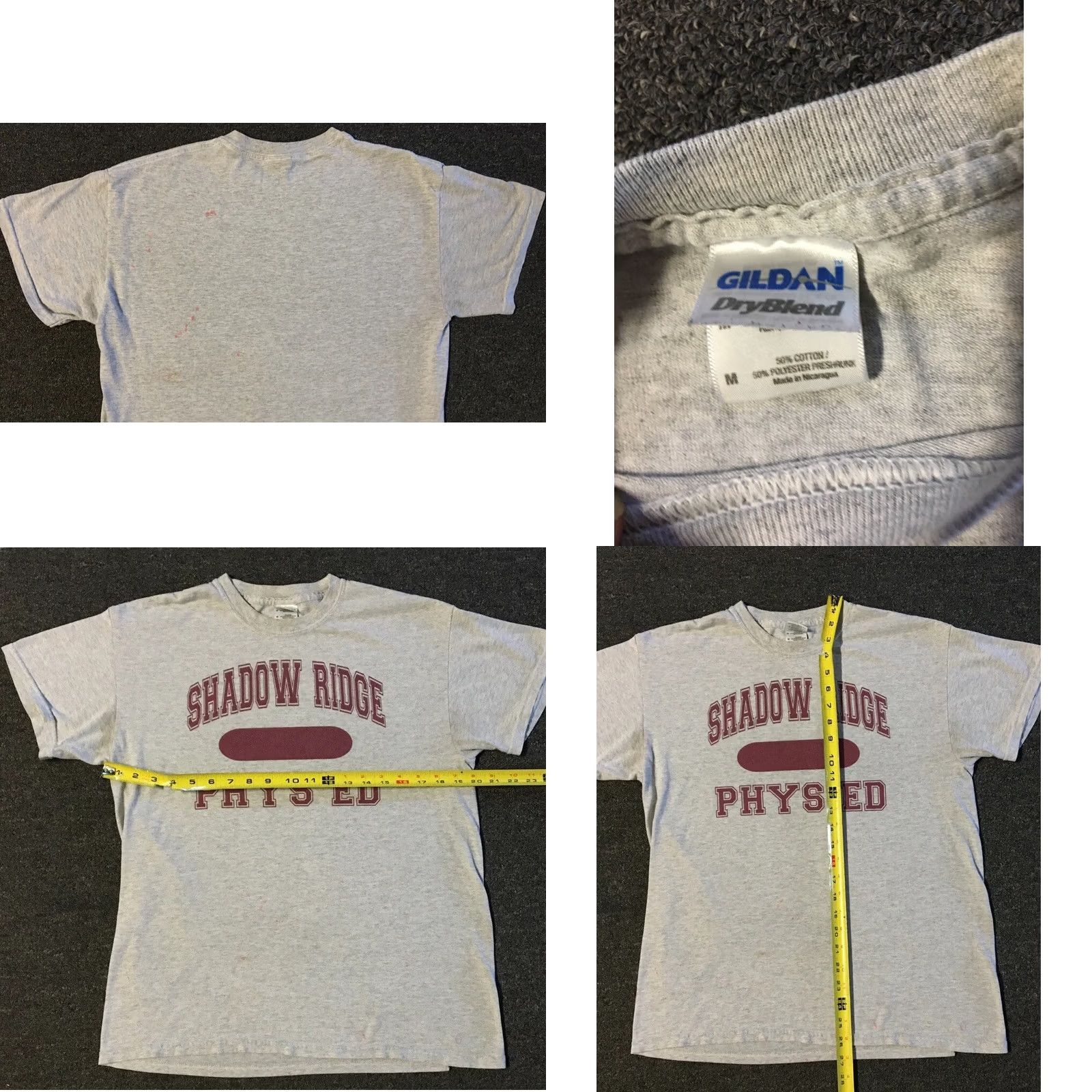 Vintage VINTAGE Physical Education Shirt S Gray 90s Shadow Ridge School Distressed T-Shirt Mens Size US S / EU 44-46 / 1 - 9 Thumbnail