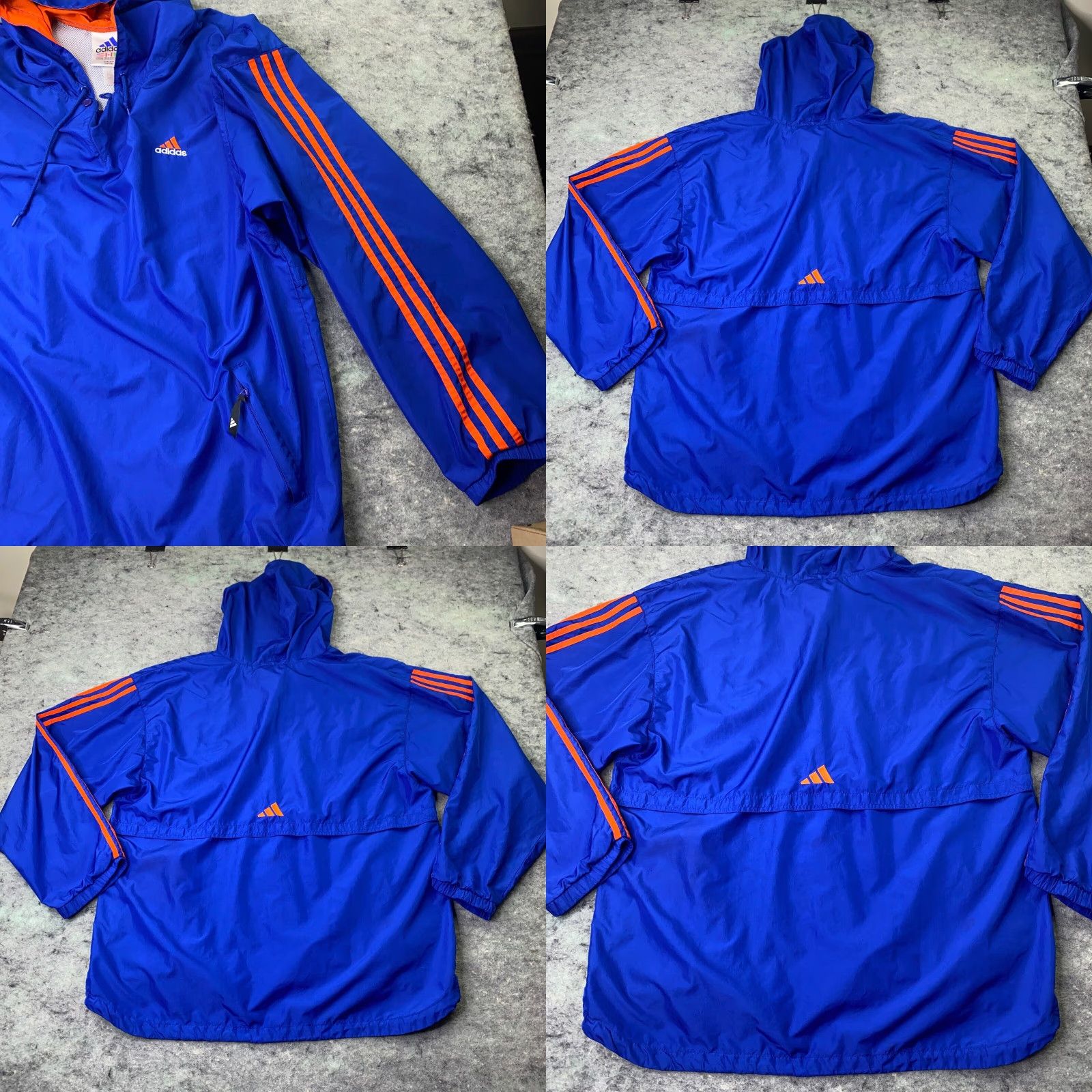 Adidas VINTAGE Adidas Jacket Mens XL Blue Windbreaker Hooded 3-Stripe 90s Y2K Zip Pockets All Seasons Size US XL / EU 56 / 4 - 8 Thumbnail