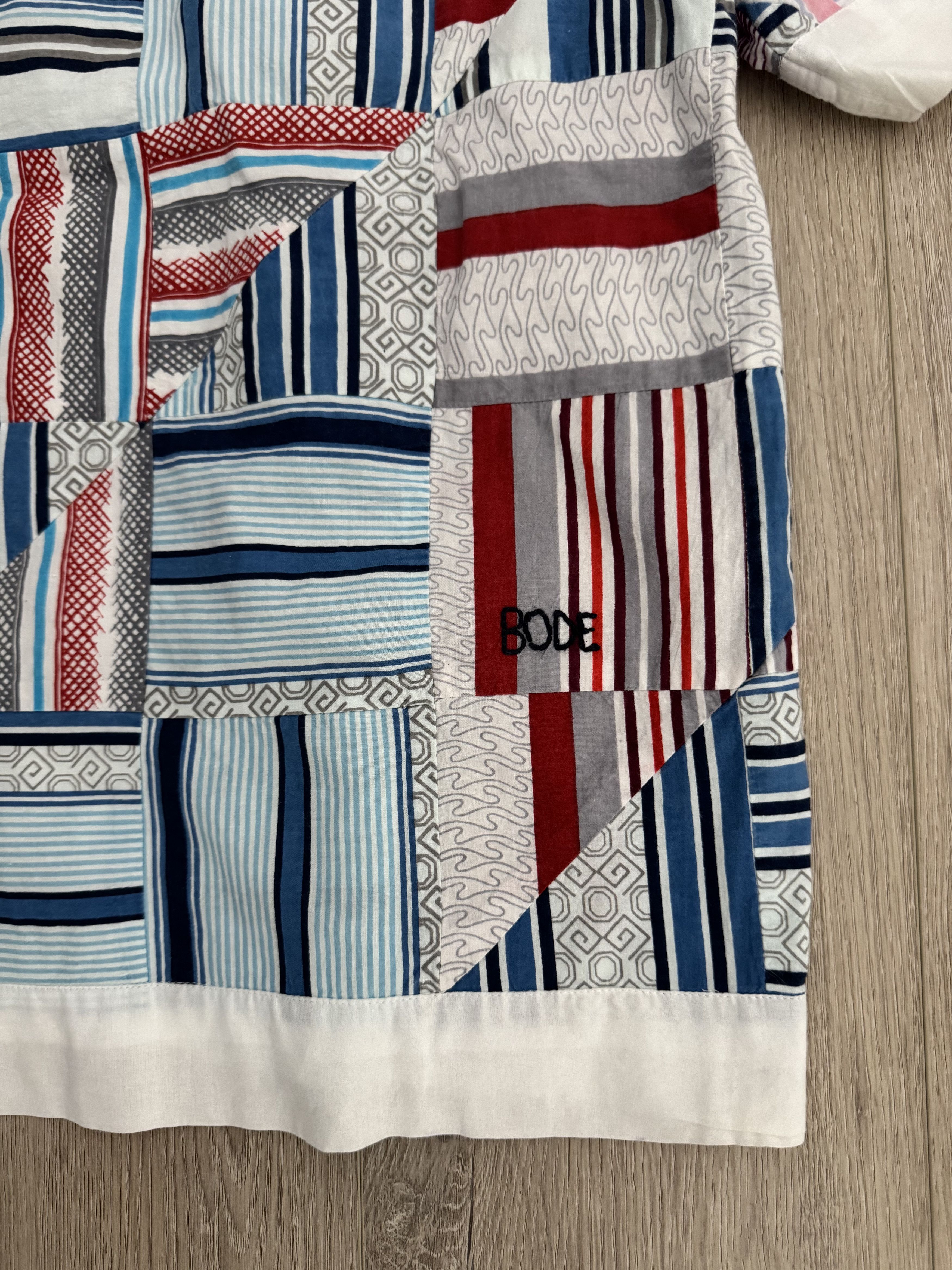 Bode Bode Patchwork Oxford Short Sleeve Button Shirt Size US S / EU 44-46 / 1 - 7 Thumbnail