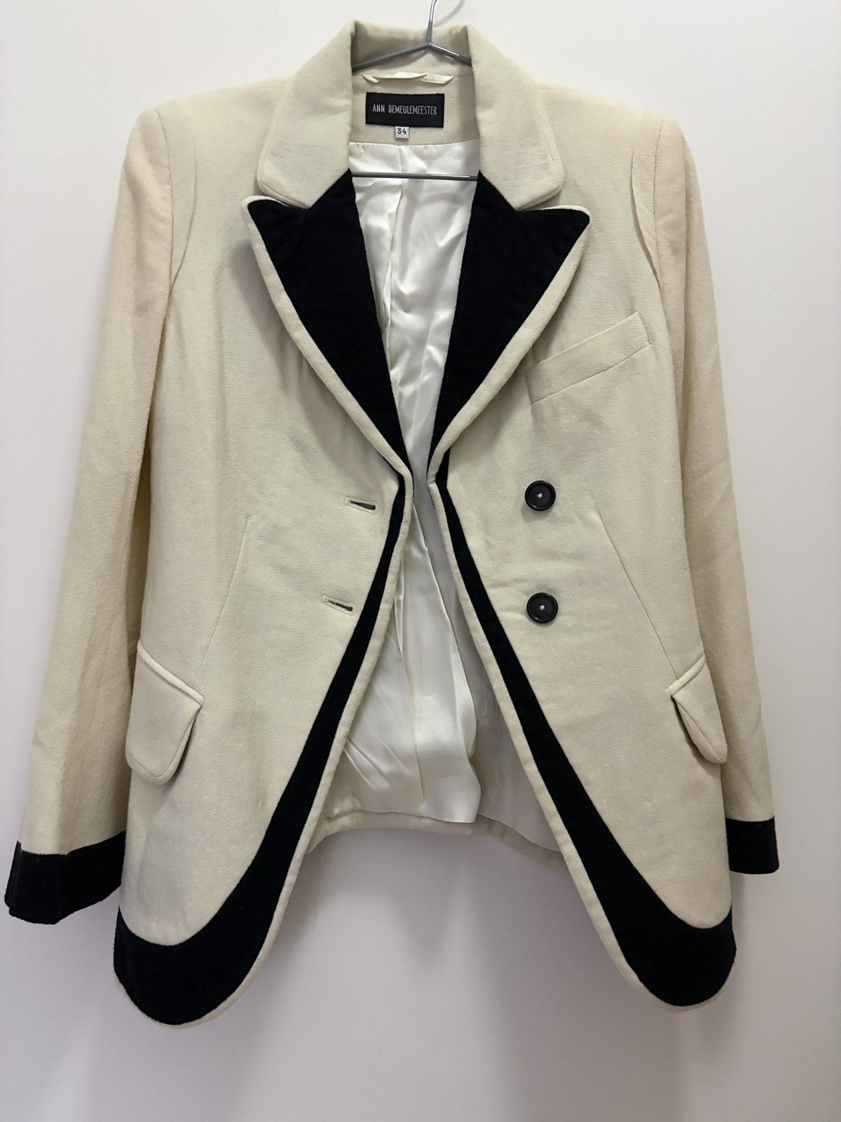 Ann Demeulemeester Ann demeulemeester 07AW wool colorblock suit jacket Size XS / US 0-2 / IT 36-38 - 2 Thumbnail