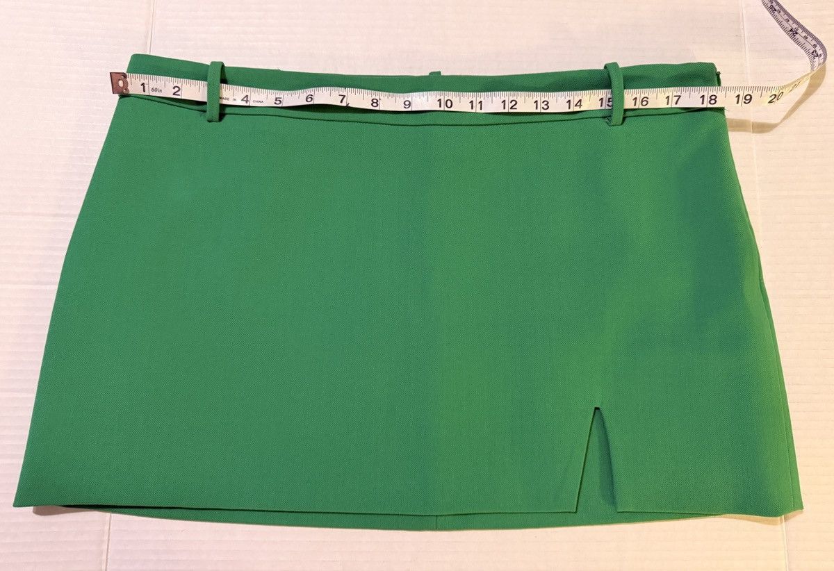 Zara Zara Woman Bright Green Lined Very Mini Skirt Split Hem Size 36" / US 14 / IT 50 - 10 Thumbnail