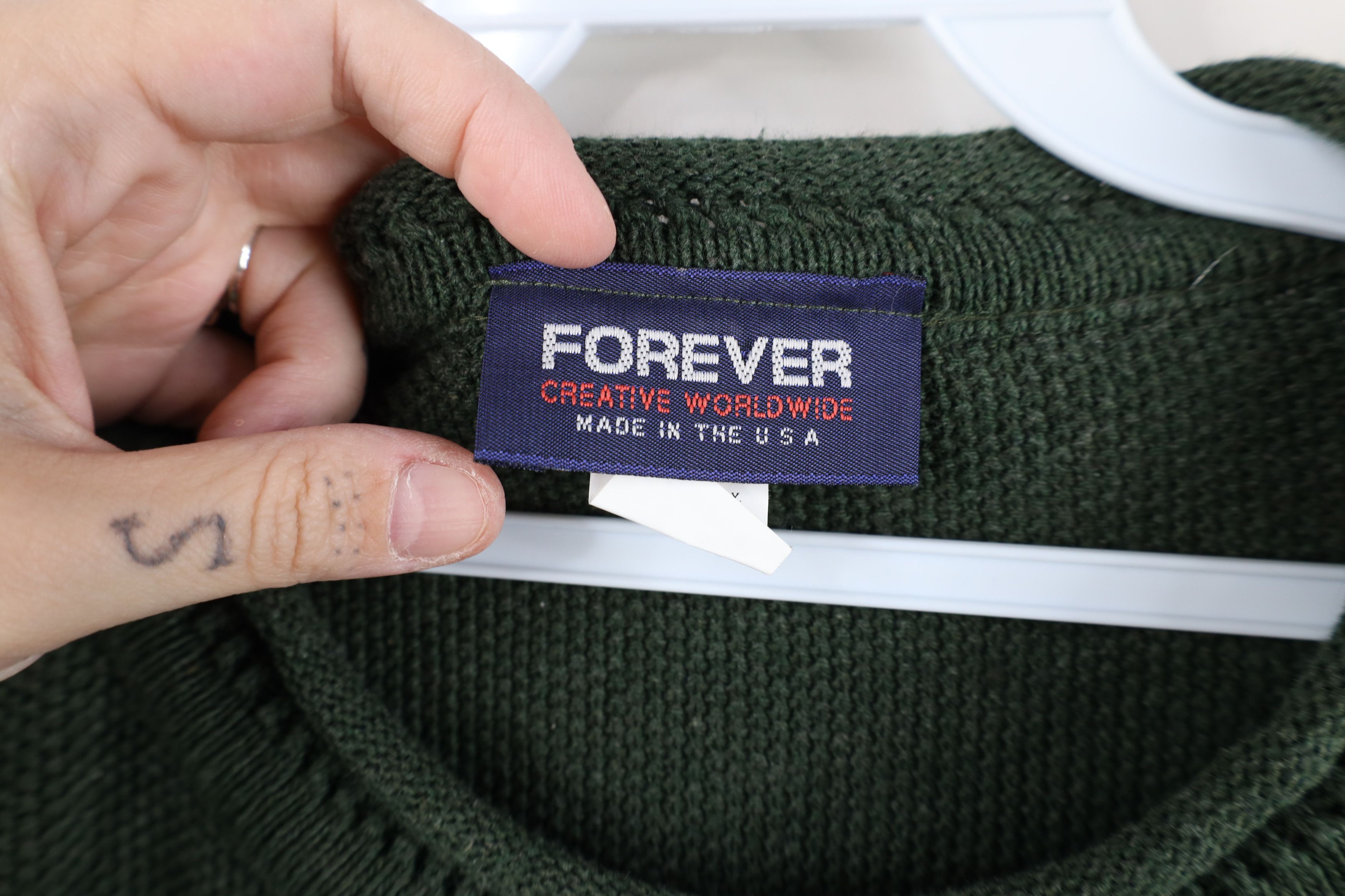 Vintage Vintage 90s Streetwear Thermal Marled Knit Sweater Green USA Size M / US 6-8 / IT 42-44 - 4 Thumbnail