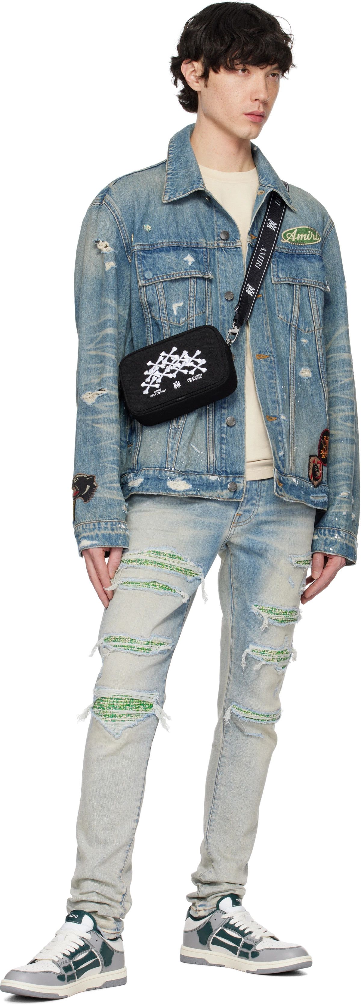 Amiri oc11z0126 Boucle Thrasher Slim-Leg Denim Jeans in Blue Size US 30 / EU 46 - 4 Thumbnail