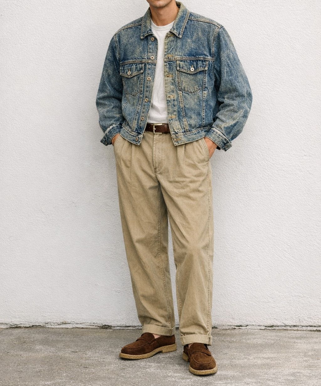 Japanese Brand Vintage OH! FLASH Faded Distressed Oeiflasi Denim Jacket Size US S / EU 44-46 / 1 - 1 Thumbnail