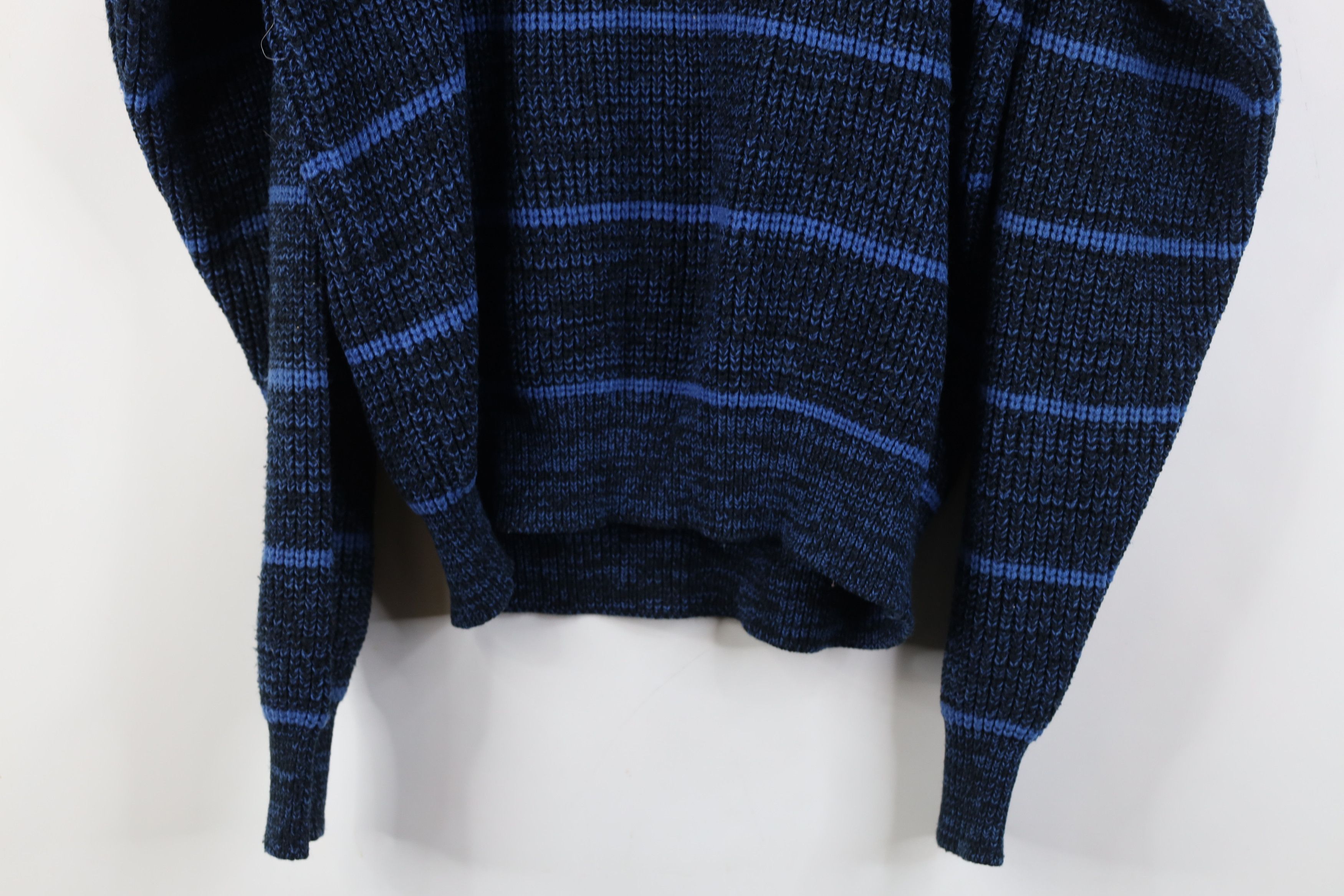 Vintage 90s Streetwear Striped Ribbed Knit Crewneck Sweater