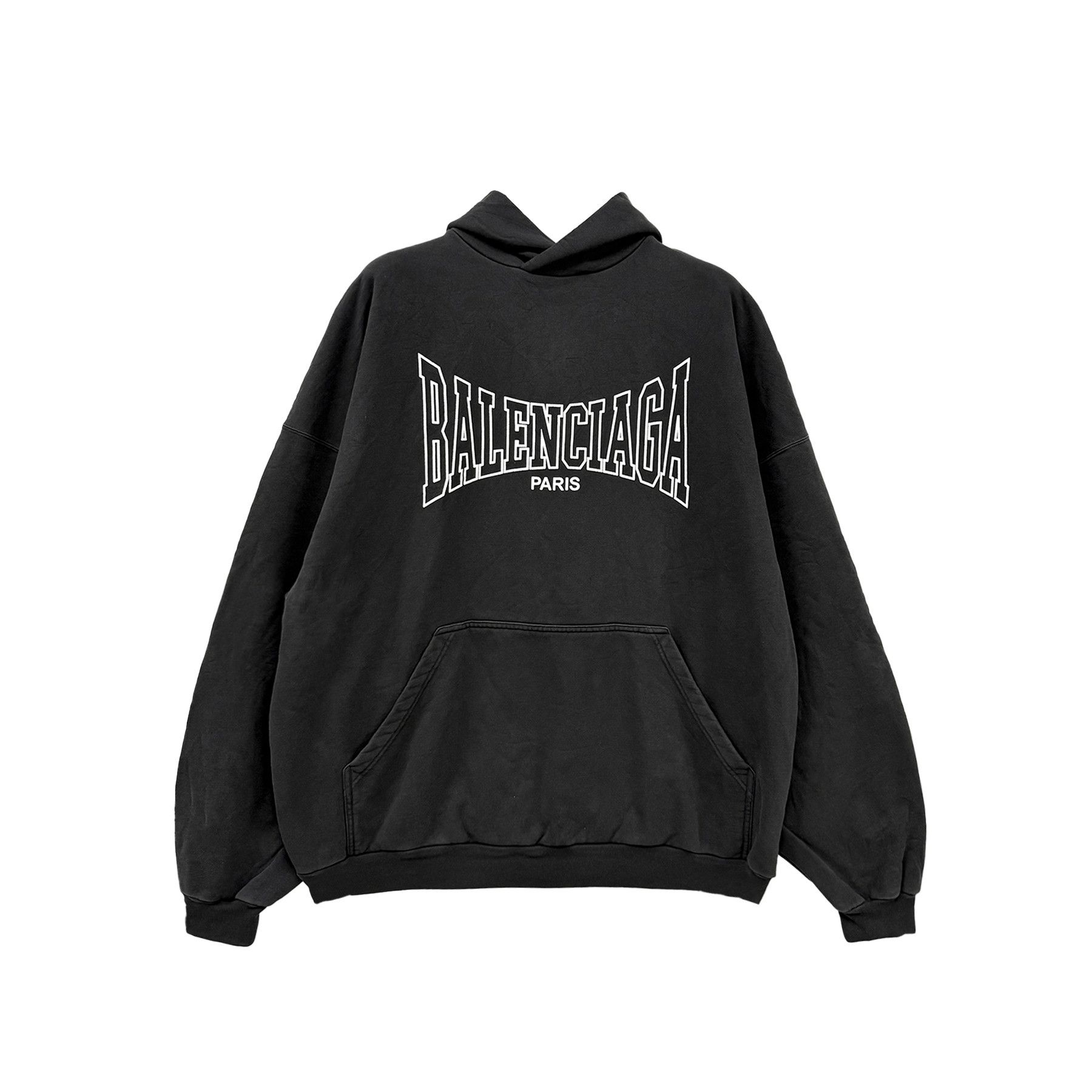 Balenciaga Balenciaga Logo Print Black Pullover Hoodie Size US S / EU 44-46 / 1 - 1 Thumbnail