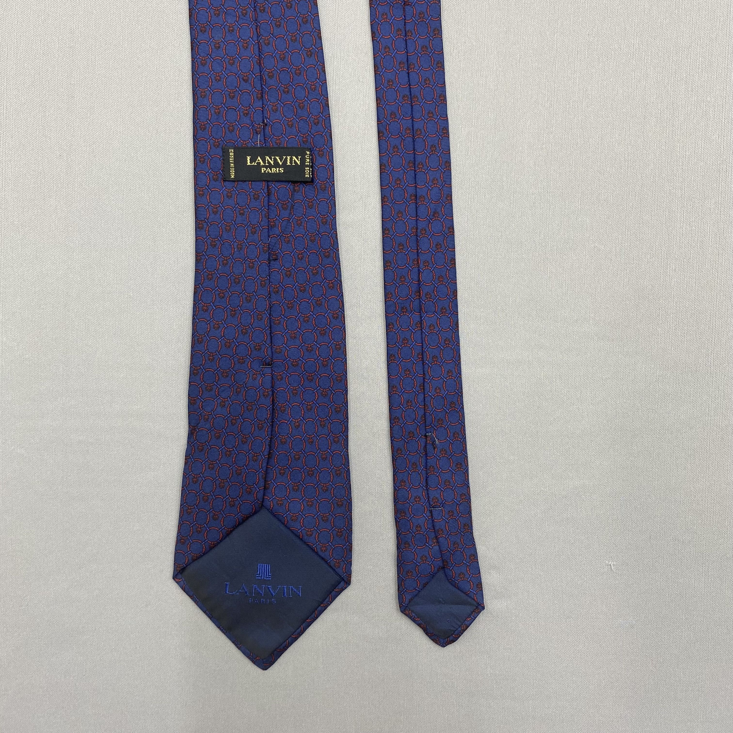 Lanvin Vintage Lanvin SILK Necktie Cravate Pure Silk Neck Tie Size ONE SIZE - 6 Thumbnail
