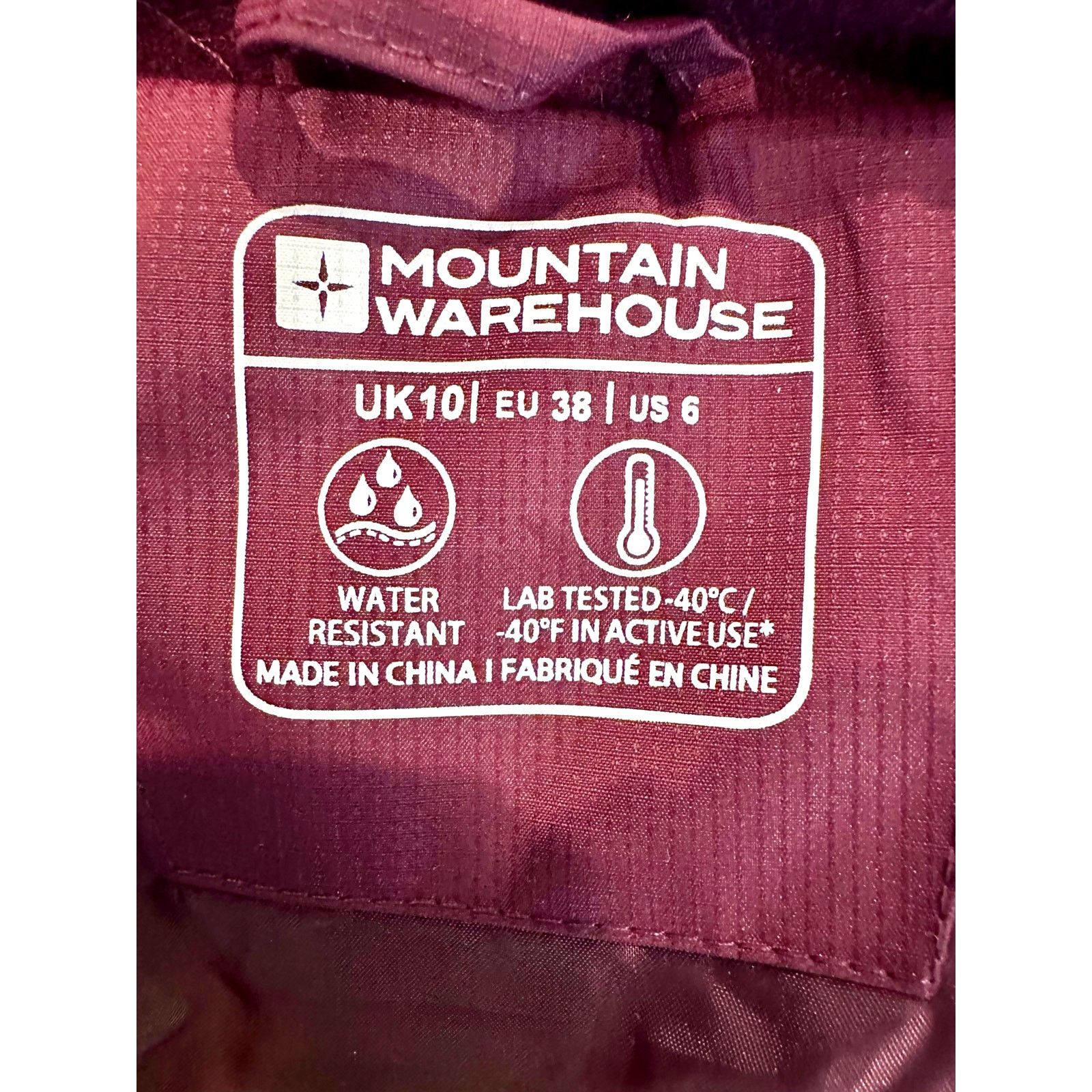Other Mountain Warehouse Women's Padded Jacket Burgundy size 6 Size M / US 6-8 / IT 42-44 - 12 Thumbnail