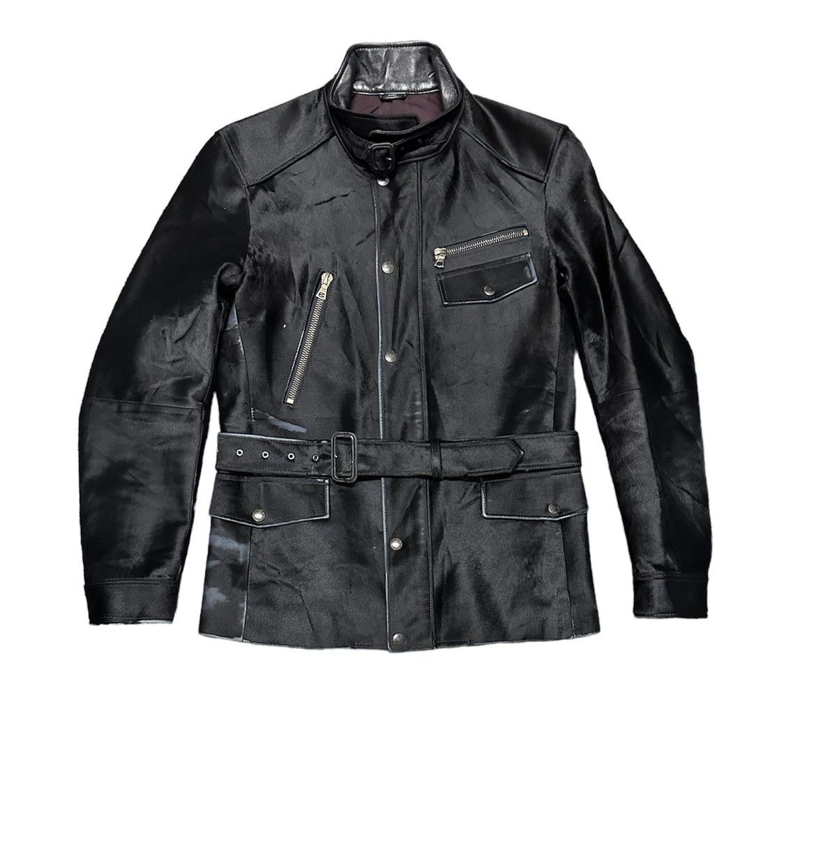 image of Harrods Leather Utility Jacket in Black, Men's (Size Small)