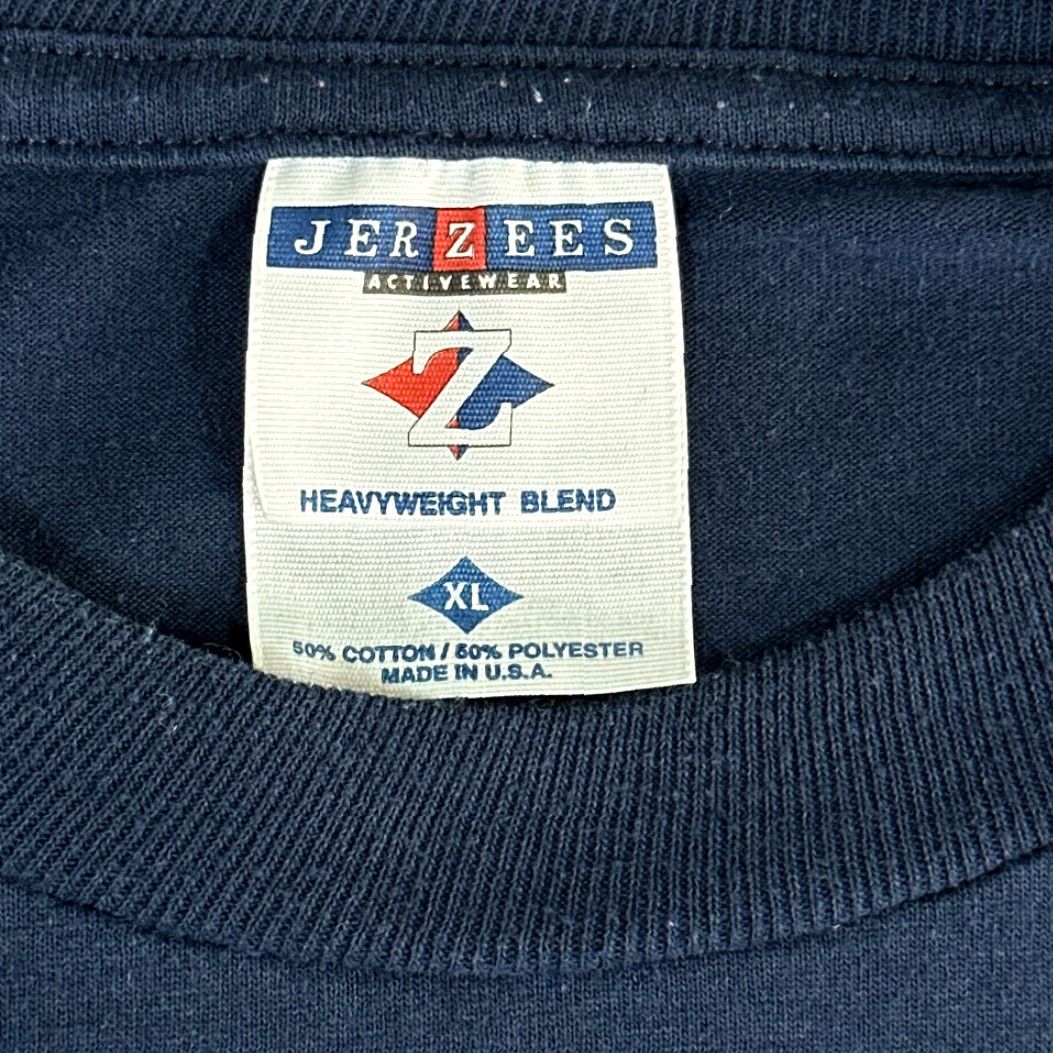 Jerzees VINTAGE Jerzees Bunny Rabbits Shirt Blue School Bus Driver Grey Hares 90s Extra Large XL Mens Size US XL / EU 56 / 4 - 3 Thumbnail