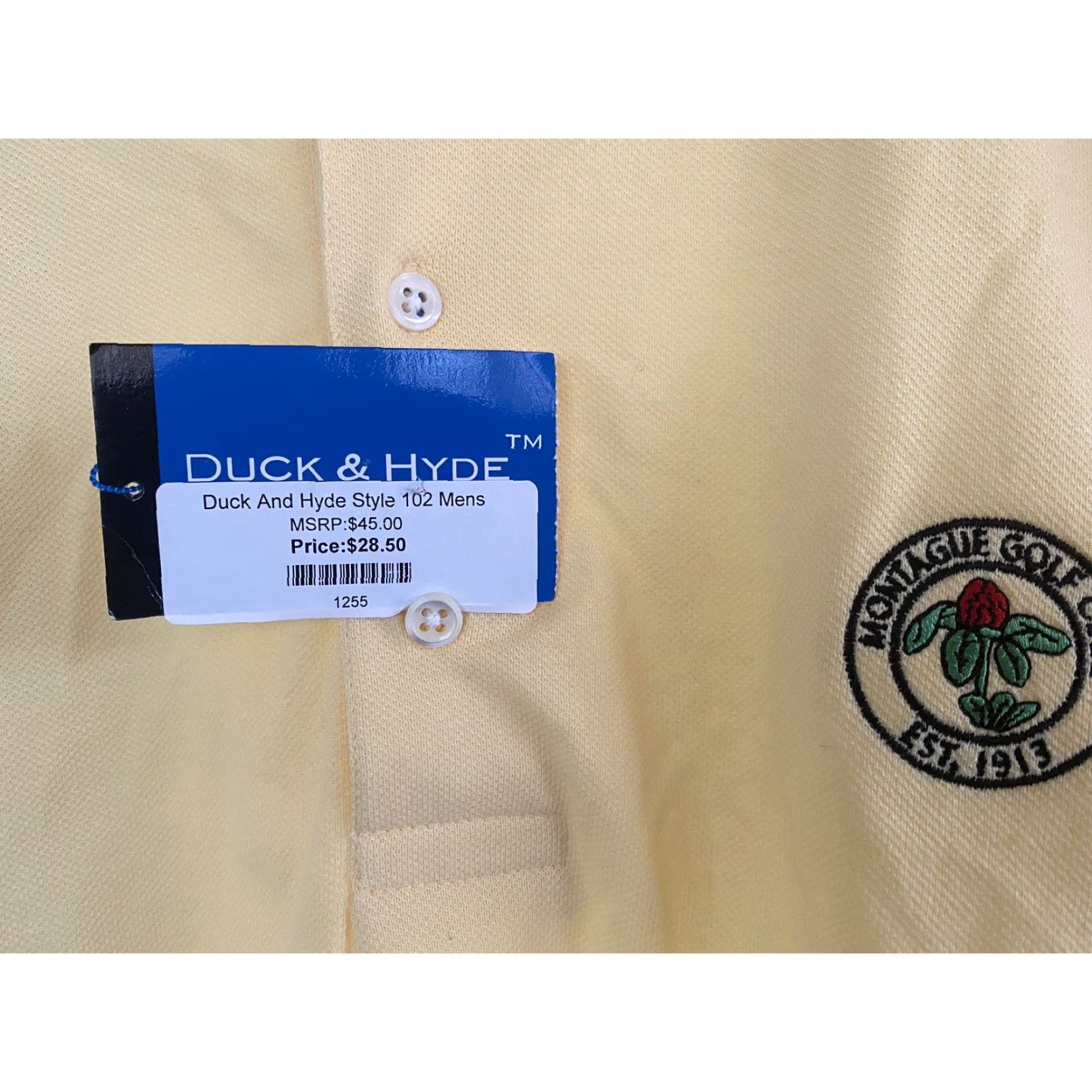 Vintage New Mens Duck & Hyde Large Golf Polo Montague Club Yellow L NWT VT Size US L / EU 52-54 / 3 - 5 Thumbnail
