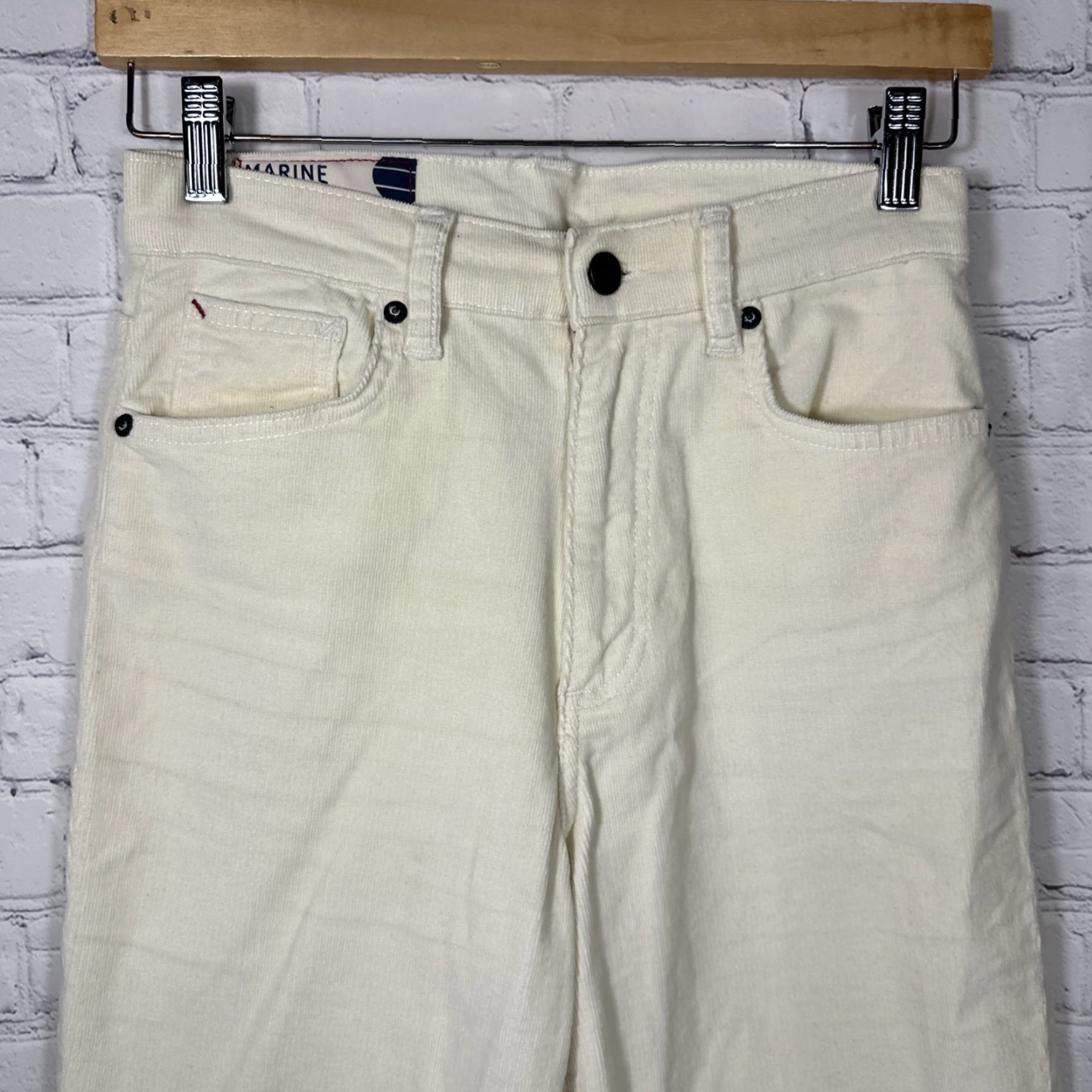 Marine Layer Marine Layer Pants Womens 26 Ivory Cream Corduroy Straight Chino Vintage No 26 Inseam 26 High Rise Size 26" / US 2 / IT 38 - 2 Thumbnail